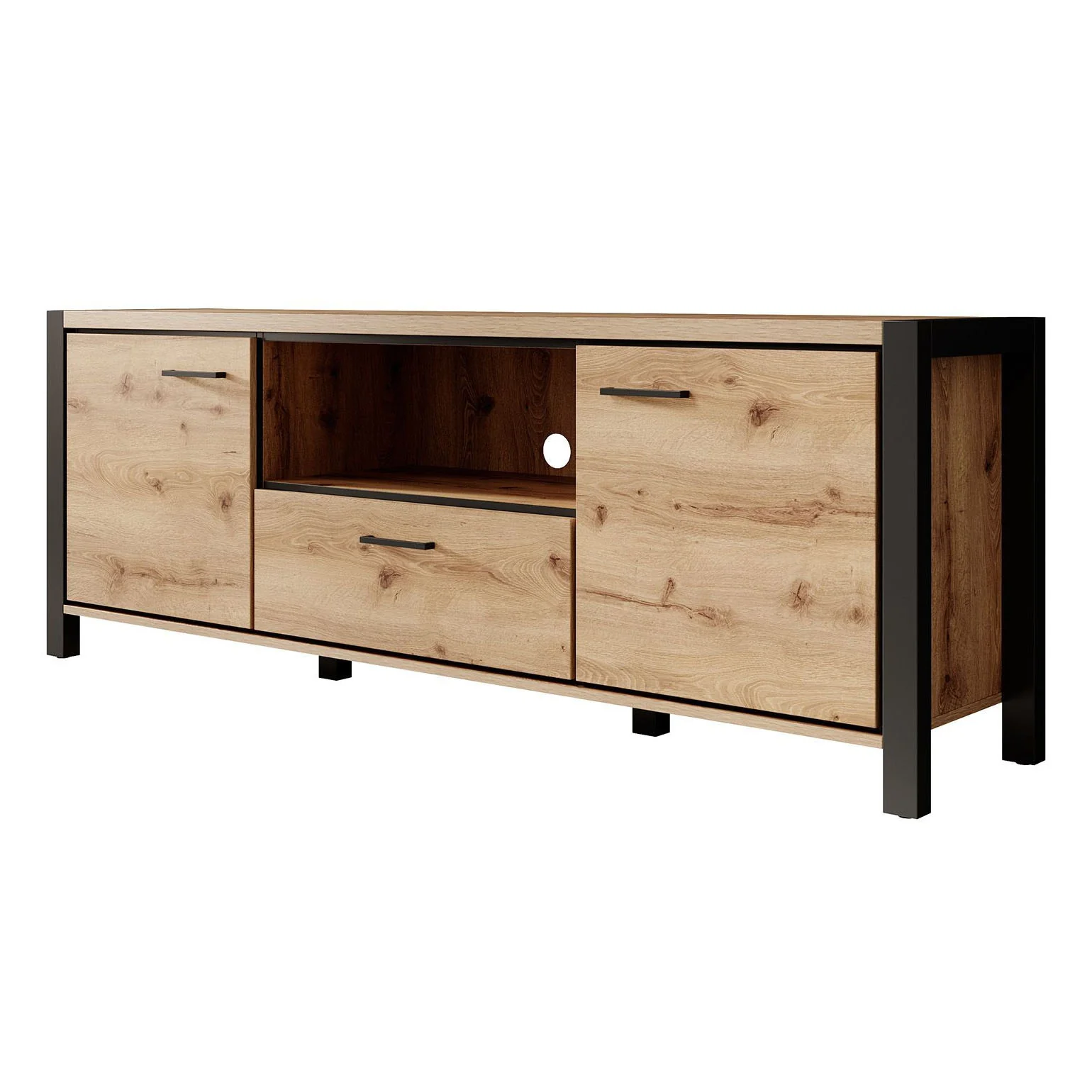 Acapulco - TV-Meubel - Eiken/zwart - 180 cm - Image 7