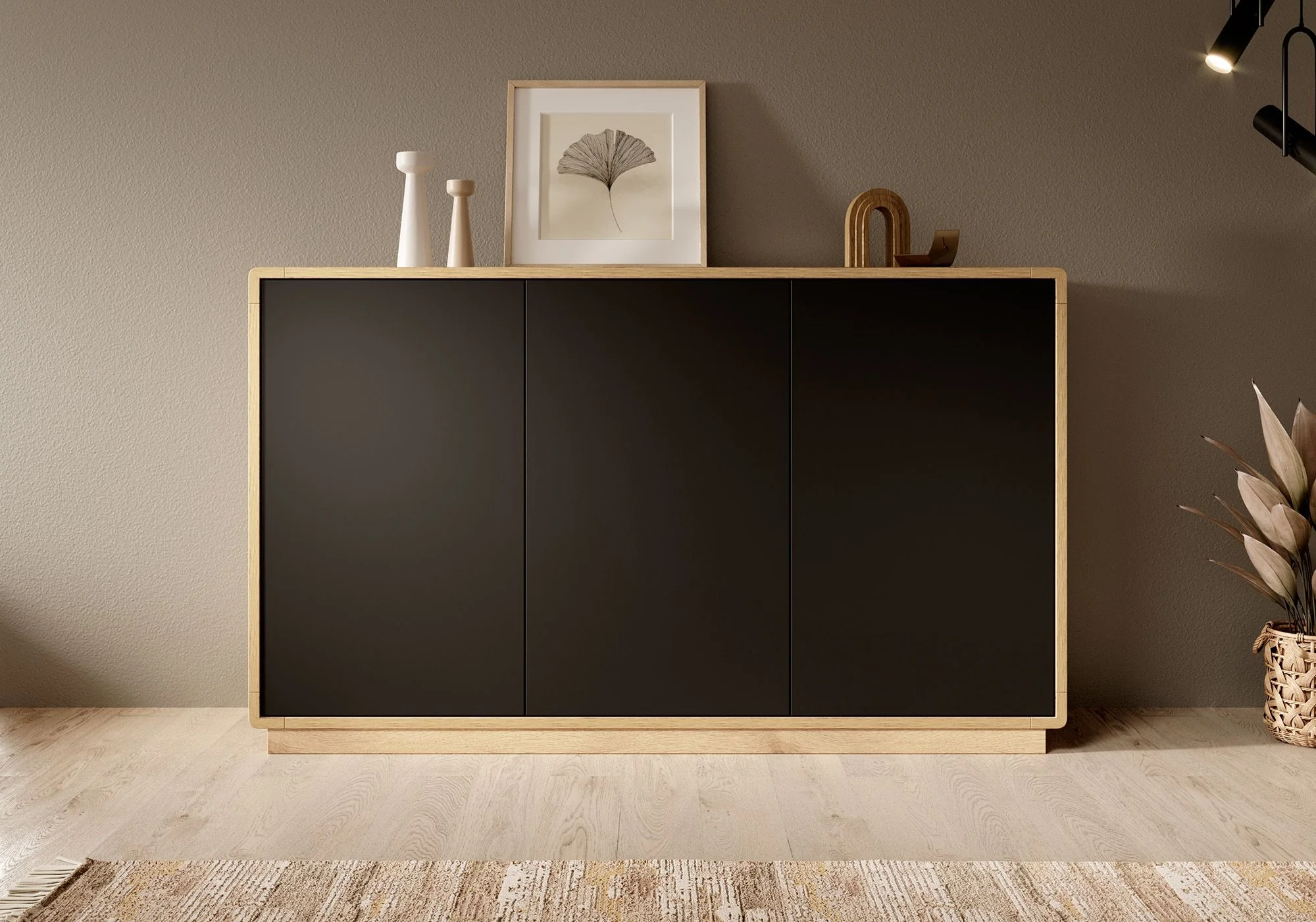 Acuna - Dressoir - Zwart/eiken - 160x40x75 cm - Image 2