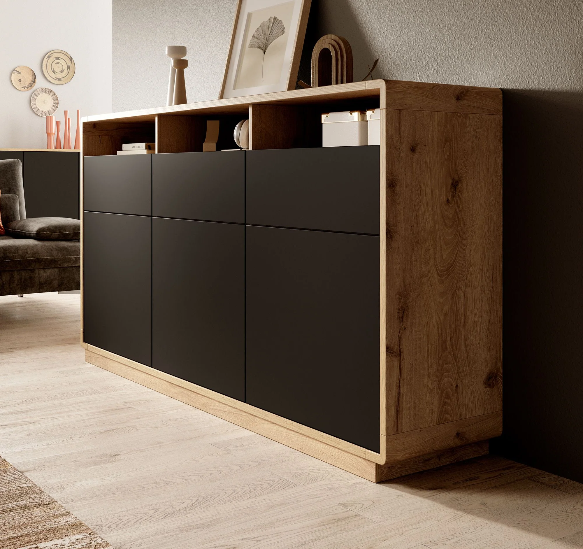 Acuna - Dressoir - Zwart/eiken - 180x40x96 cm - Image 2