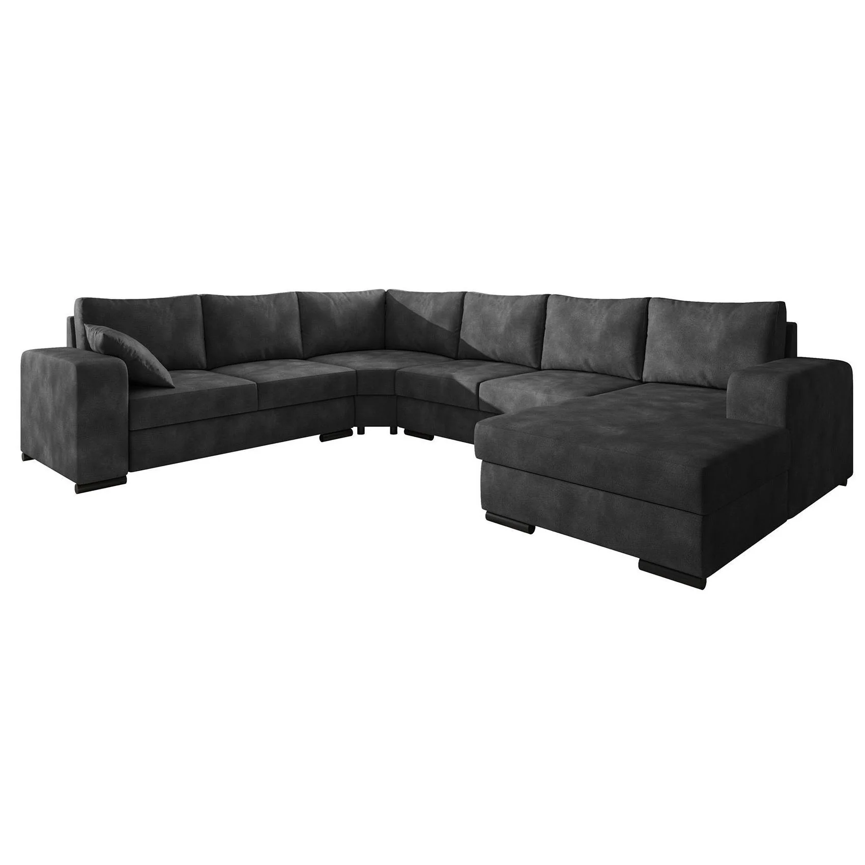 Adel - Hoekbank 5-zits met chaise longue - Kunstleer antraciet - Rechts - Image 6