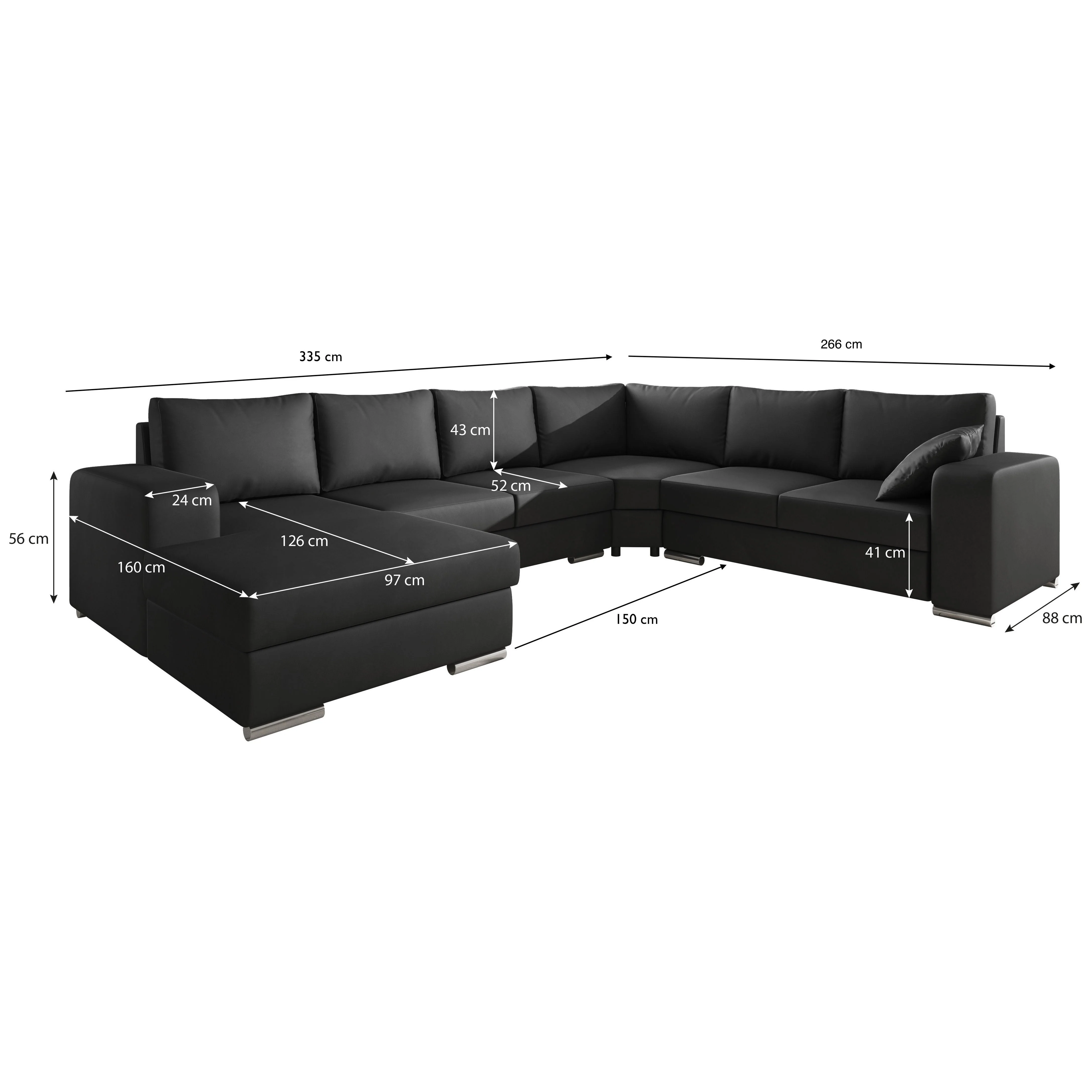 Adel - Hoekbank 5-zits met chaise longue - Kunstleer bruin - Links - Image 5