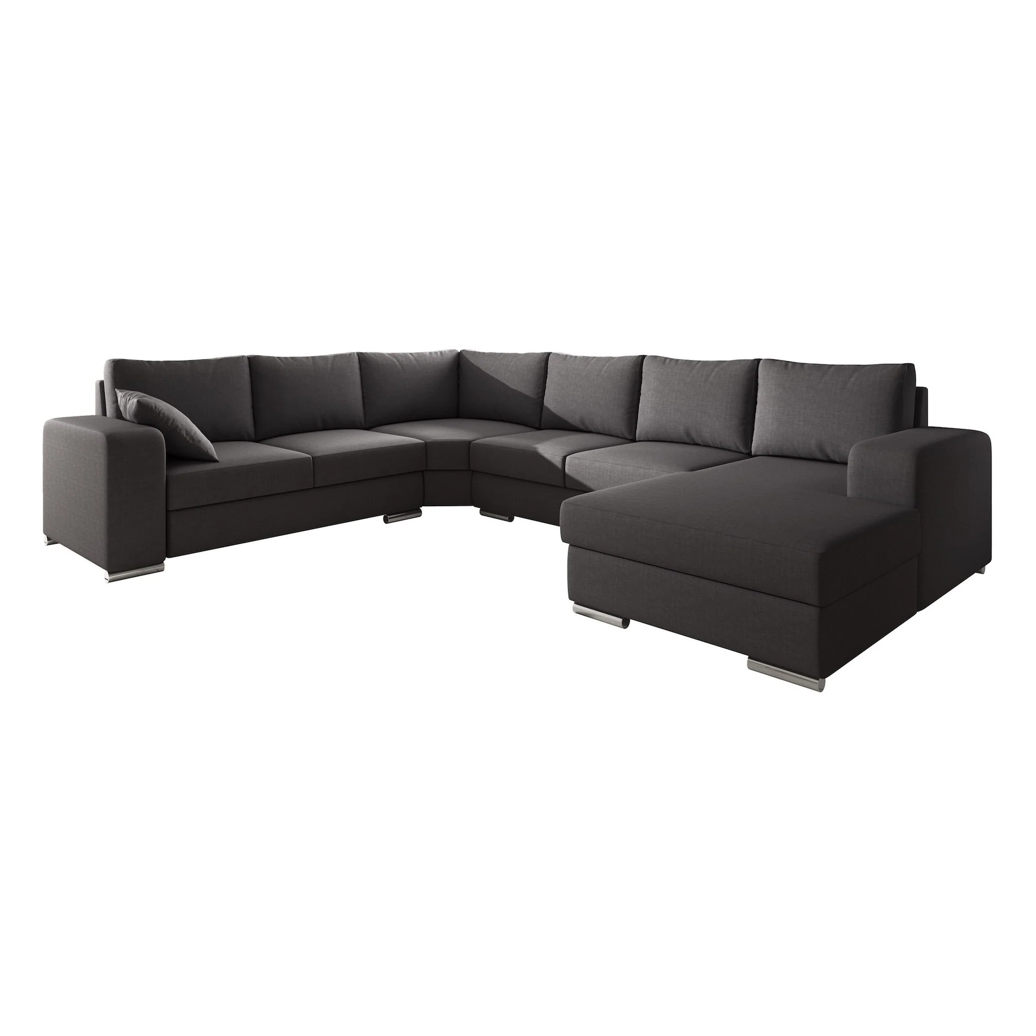 Adel - Hoekbank 5-zits met chaise longue - Stof donkergrijs - Rechts - Image 6