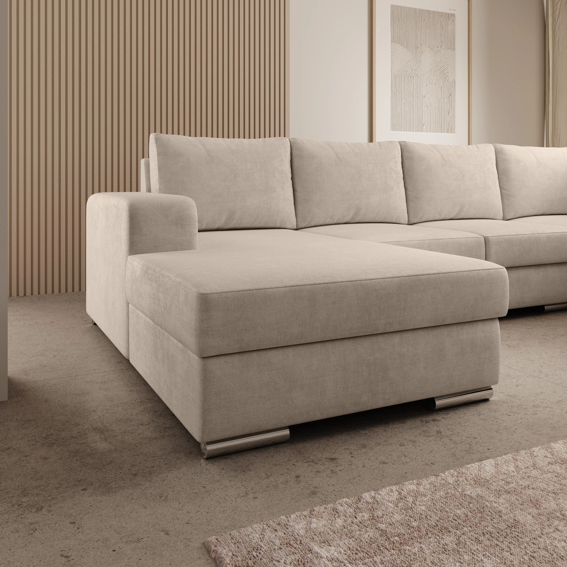 Adel - Hoekbank 5-zits met chaise longue - Velvet beige - Links - Image 3
