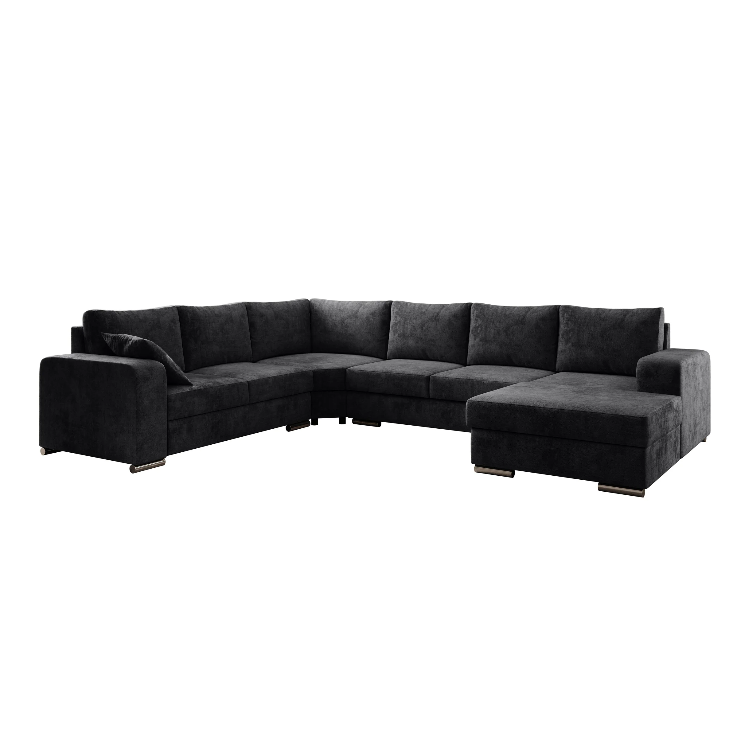 Adel - Hoekbank 5-zits met chaise longue - Velvet zwart - Rechts - Image 6