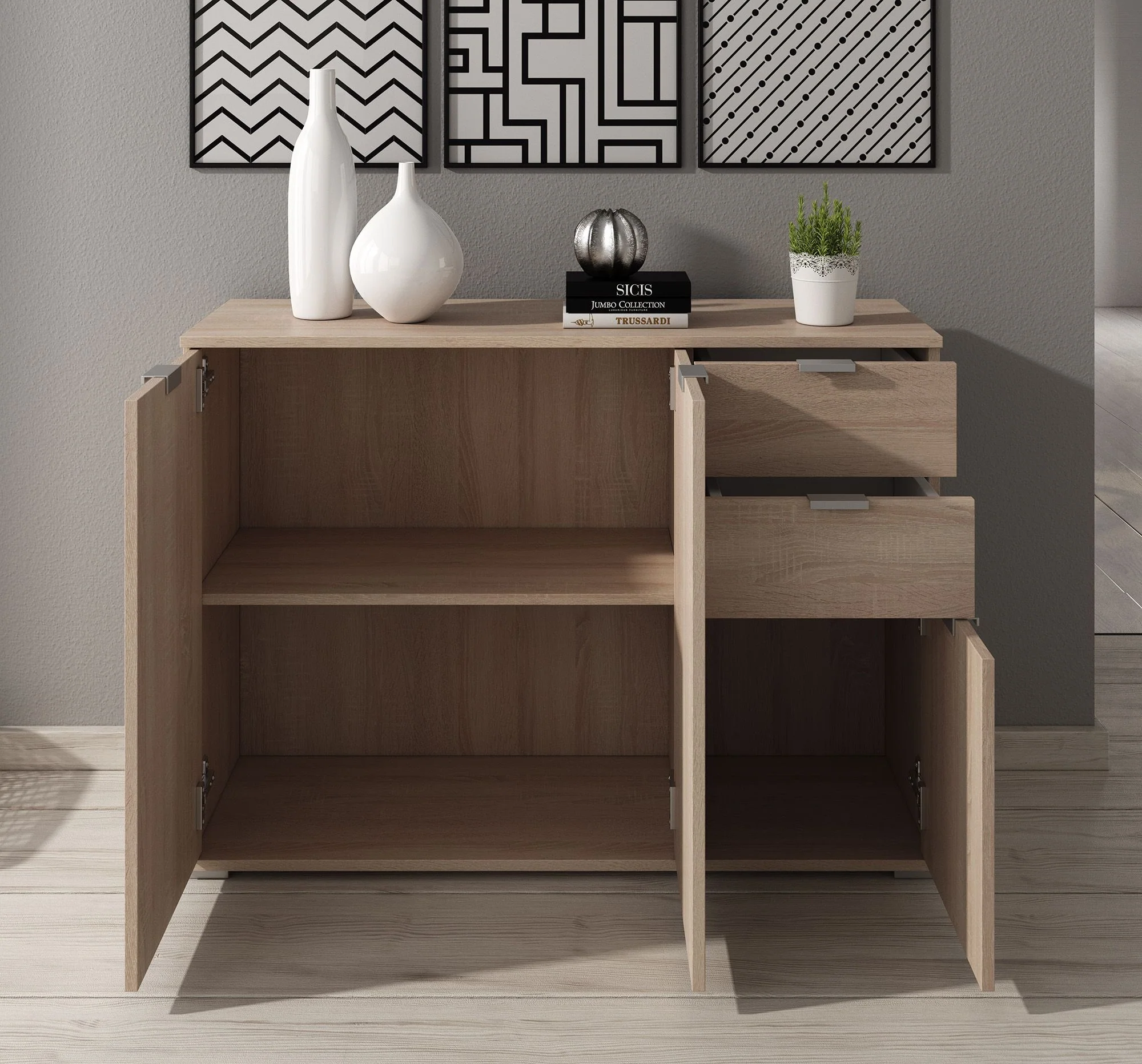 Adita 3 - Dressoir - Licht eiken - 107x35x75 cm - Image 3