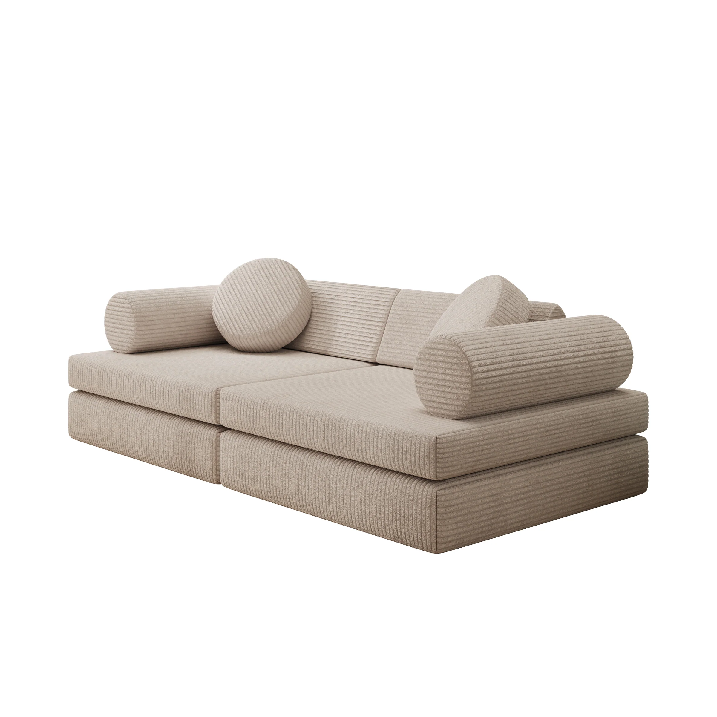 Afterglow - Speelbank - Ribstof beige - 130x65x43 cm - Image 7