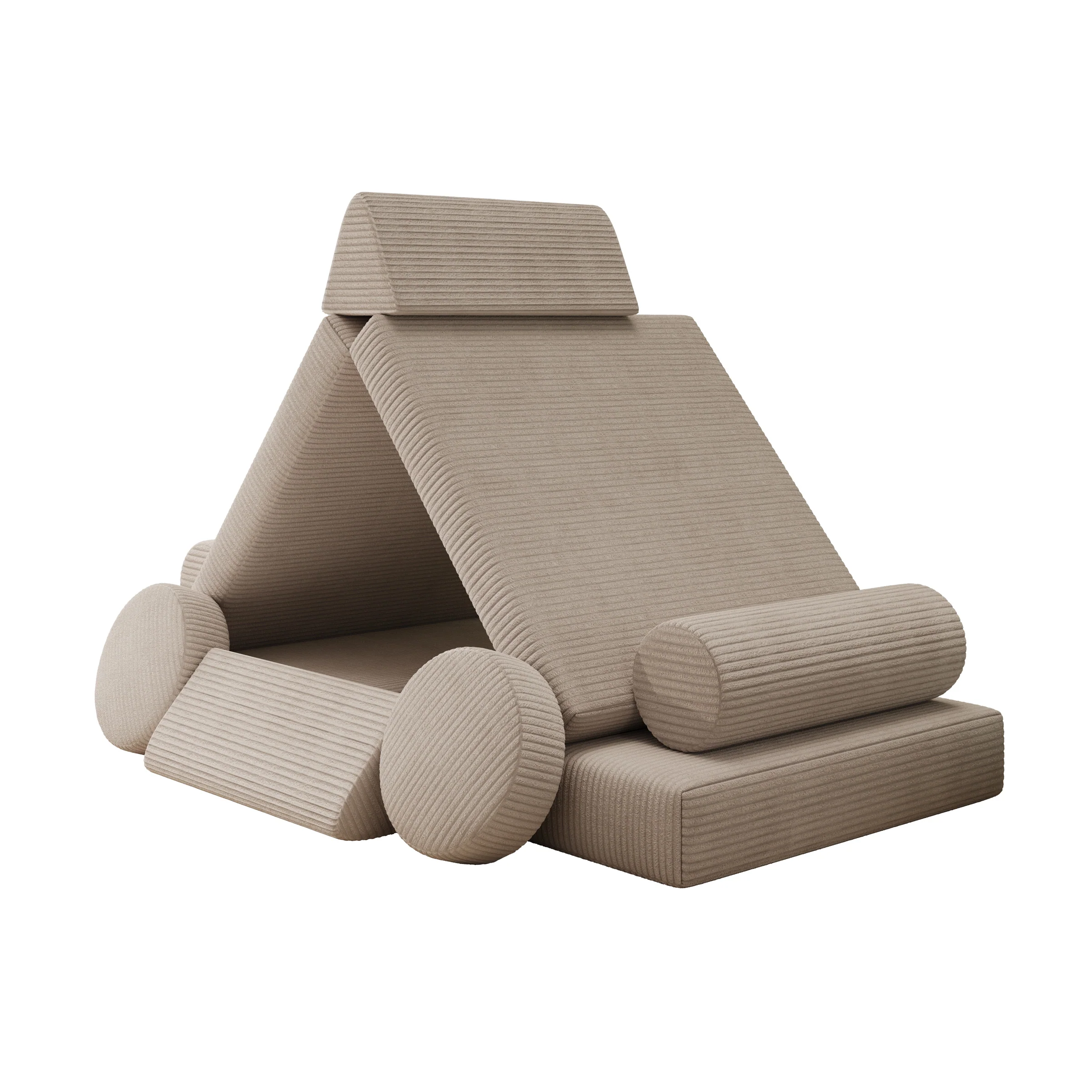 Afterglow - Speelbank - Ribstof beige - 130x65x43 cm - Image 8