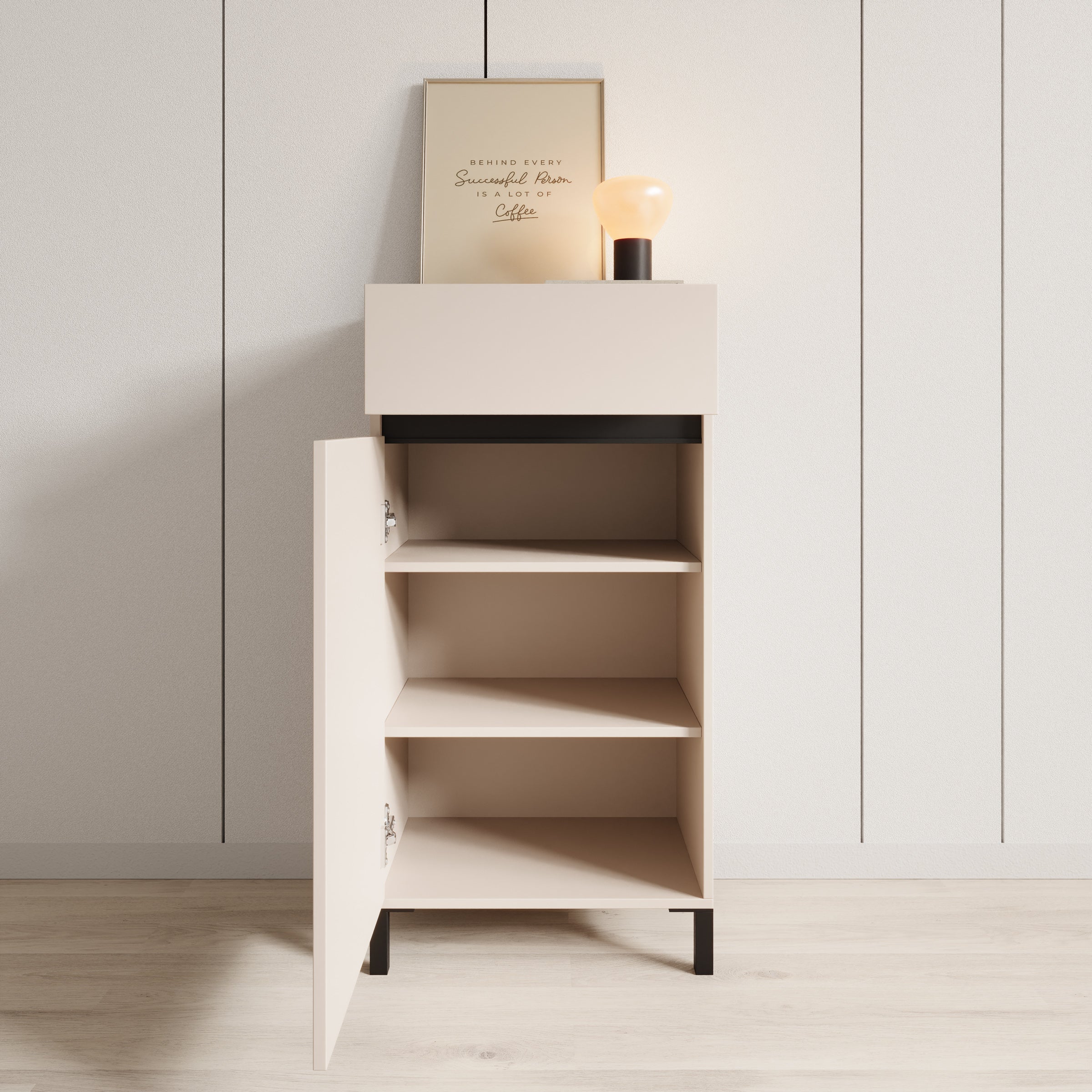 Alessa - Schoenenkast - Beige - 55x40x110 cm - Image 2