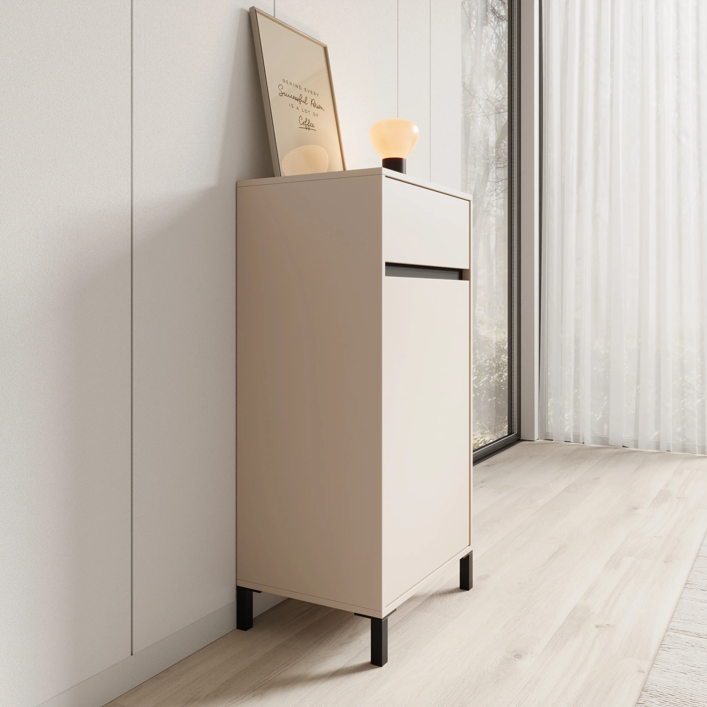 Alessa - Schoenenkast - Beige - 55x40x110 cm - Image 4