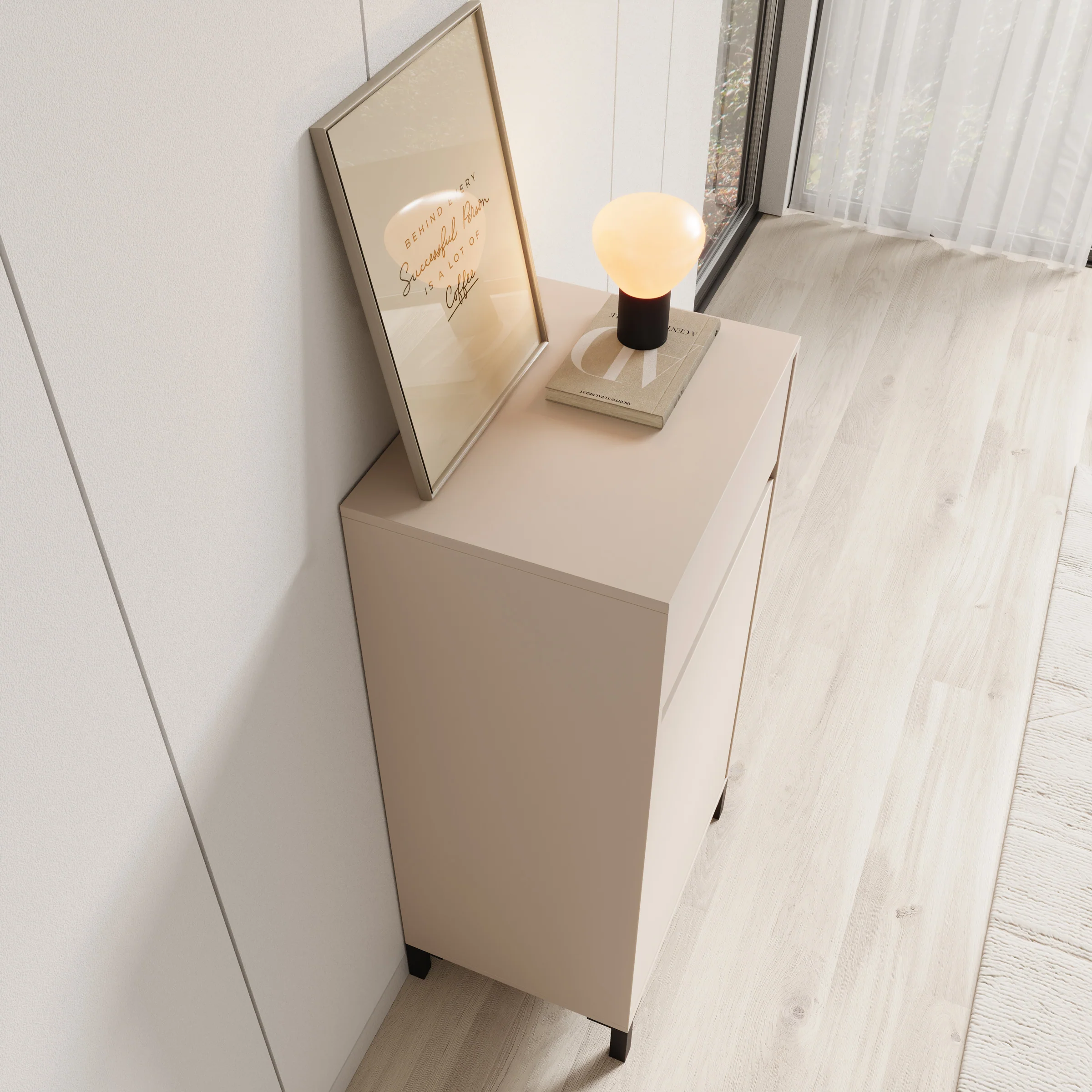 Alessa - Schoenenkast - Beige - 55x40x110 cm - Image 5