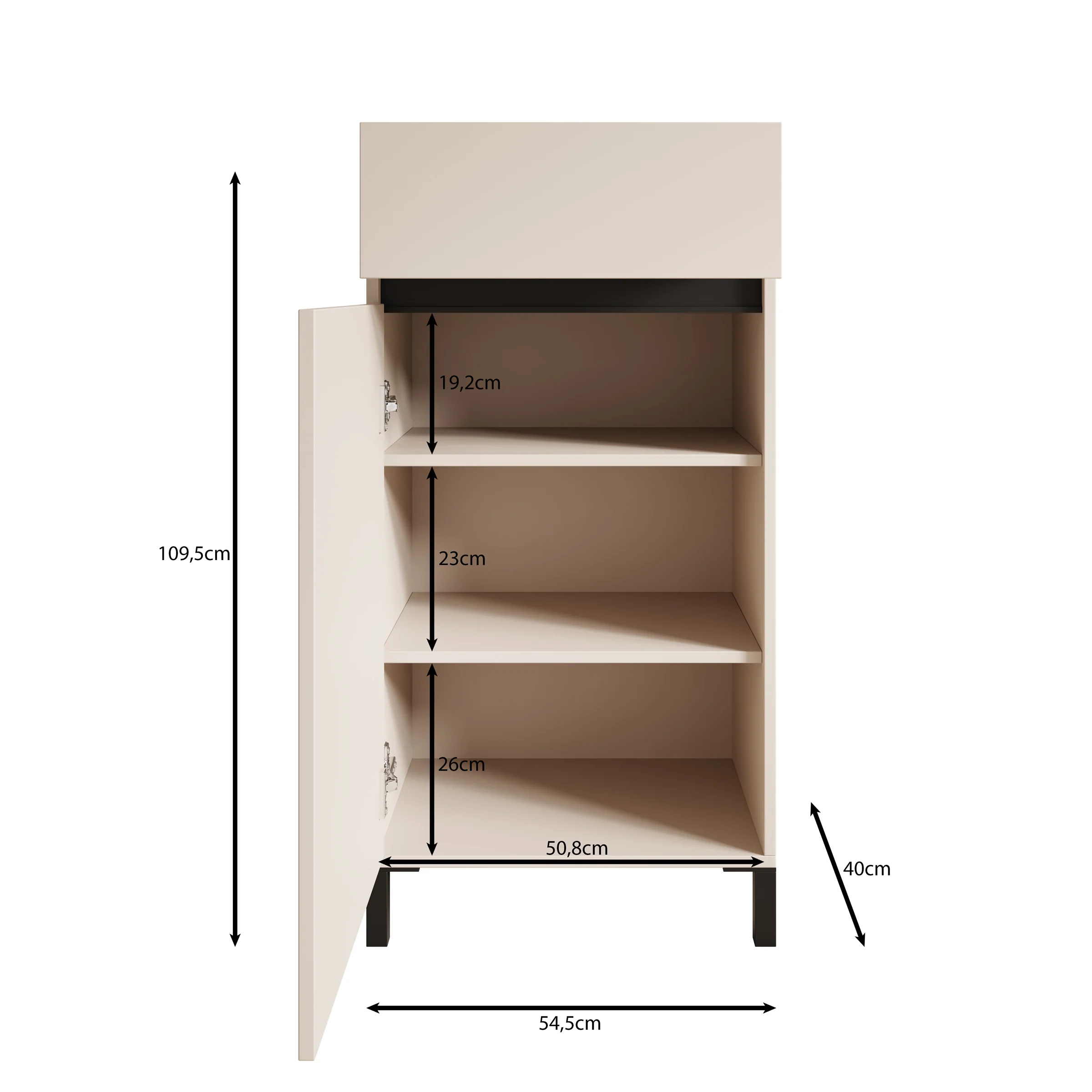 Alessa - Schoenenkast - Beige - 55x40x110 cm - Image 6