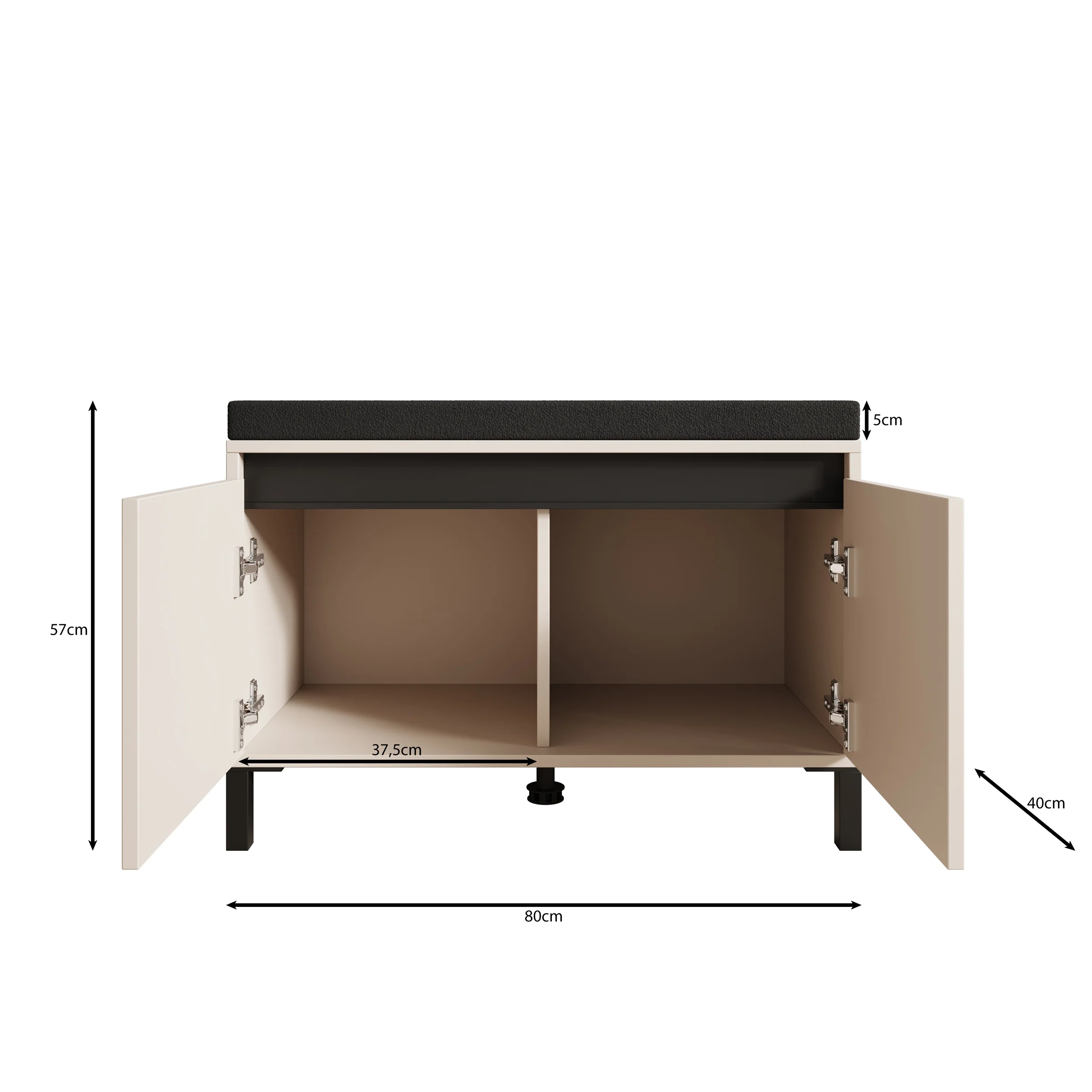Alessa - Schoenenkast - Beige - 80x40x57 cm - Image 6