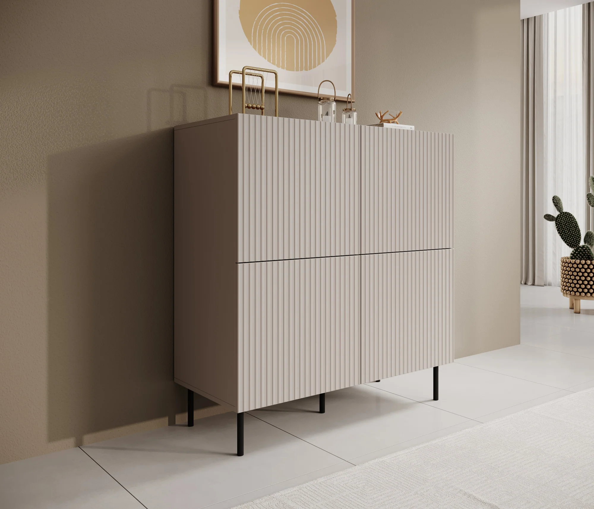 Alex - Dressoir - Beige - 101x42x106 cm