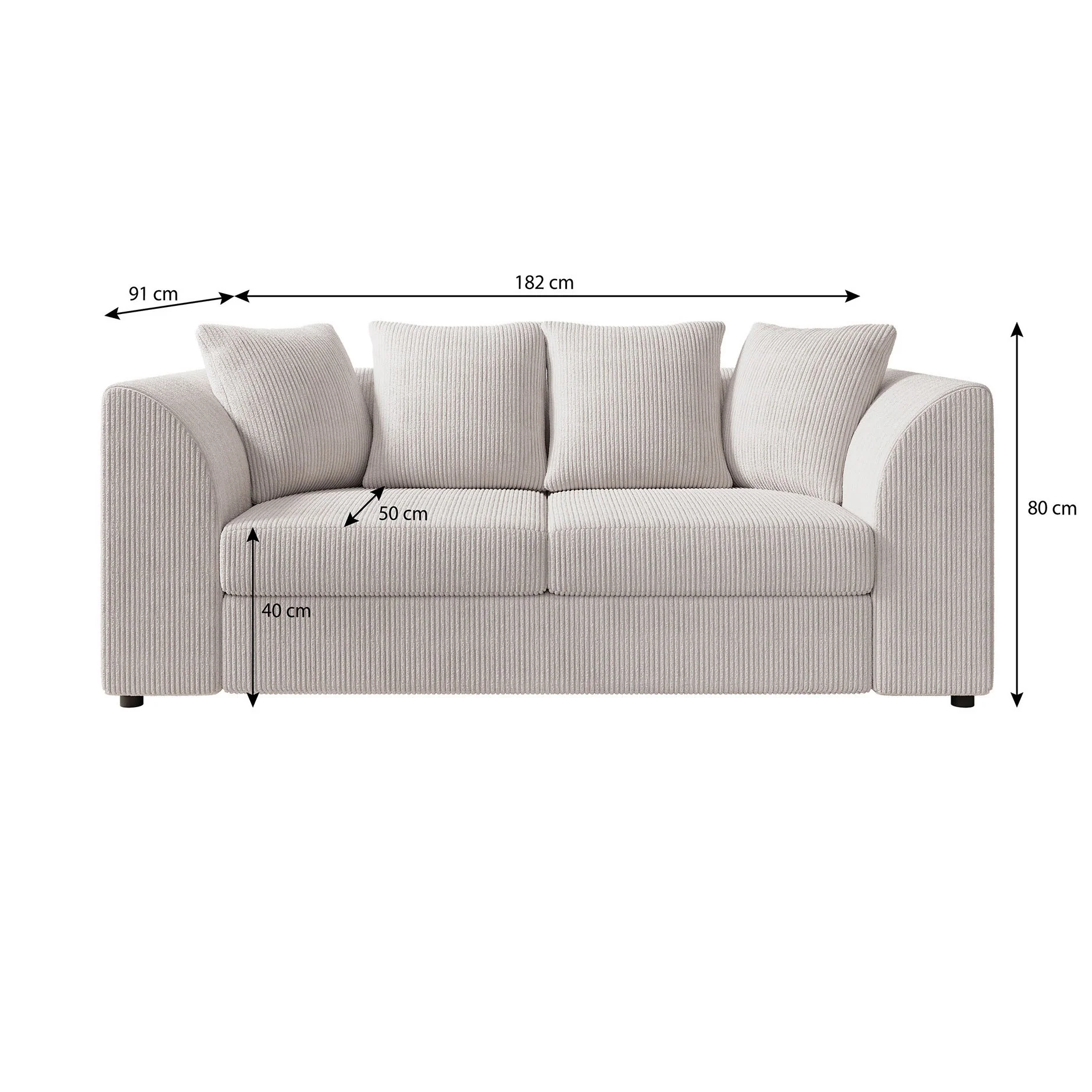 Alfort - 3-zitsbank - Ribstof beige - Image 5