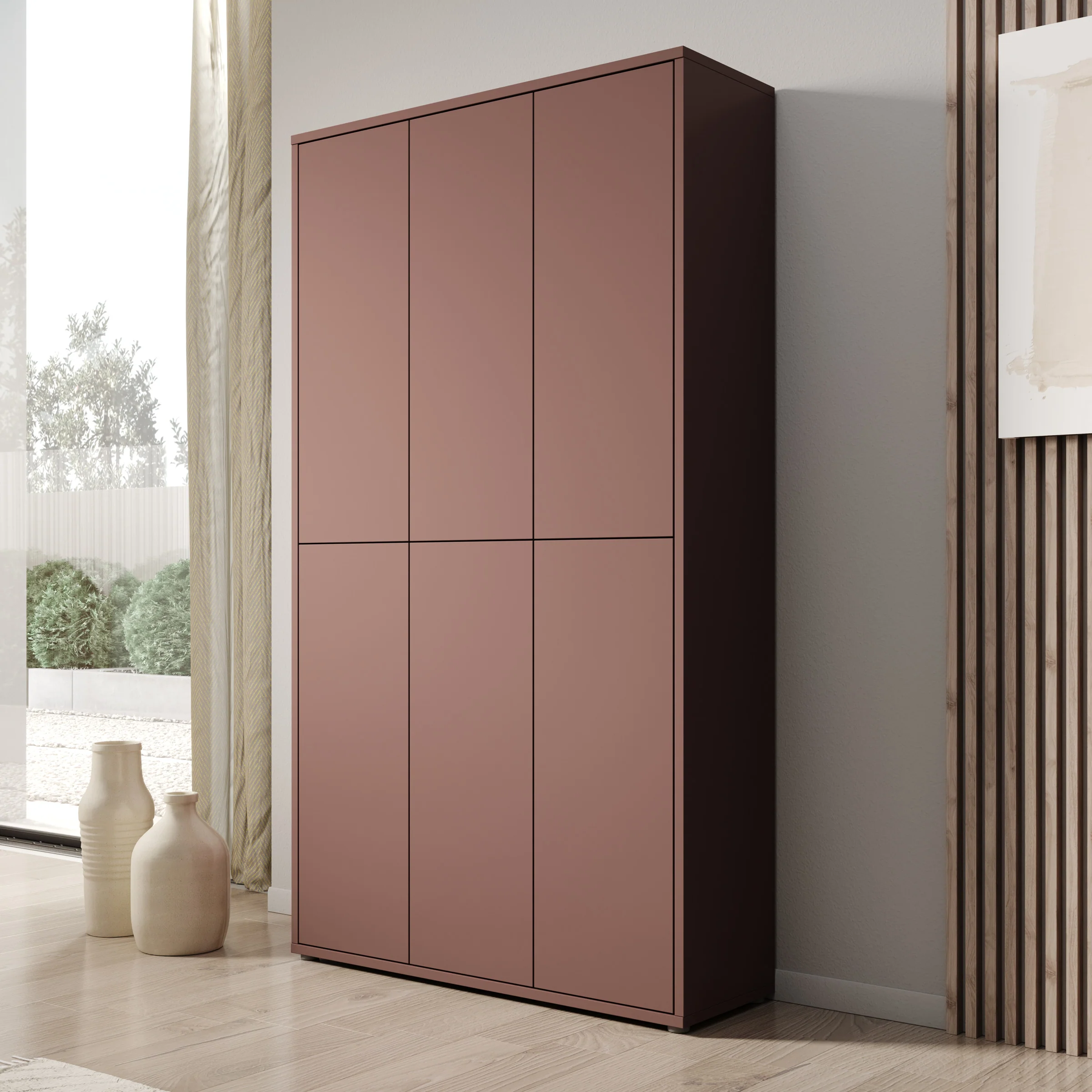Amber - Schoenenkast - Terracotta - 109x35x192 cm