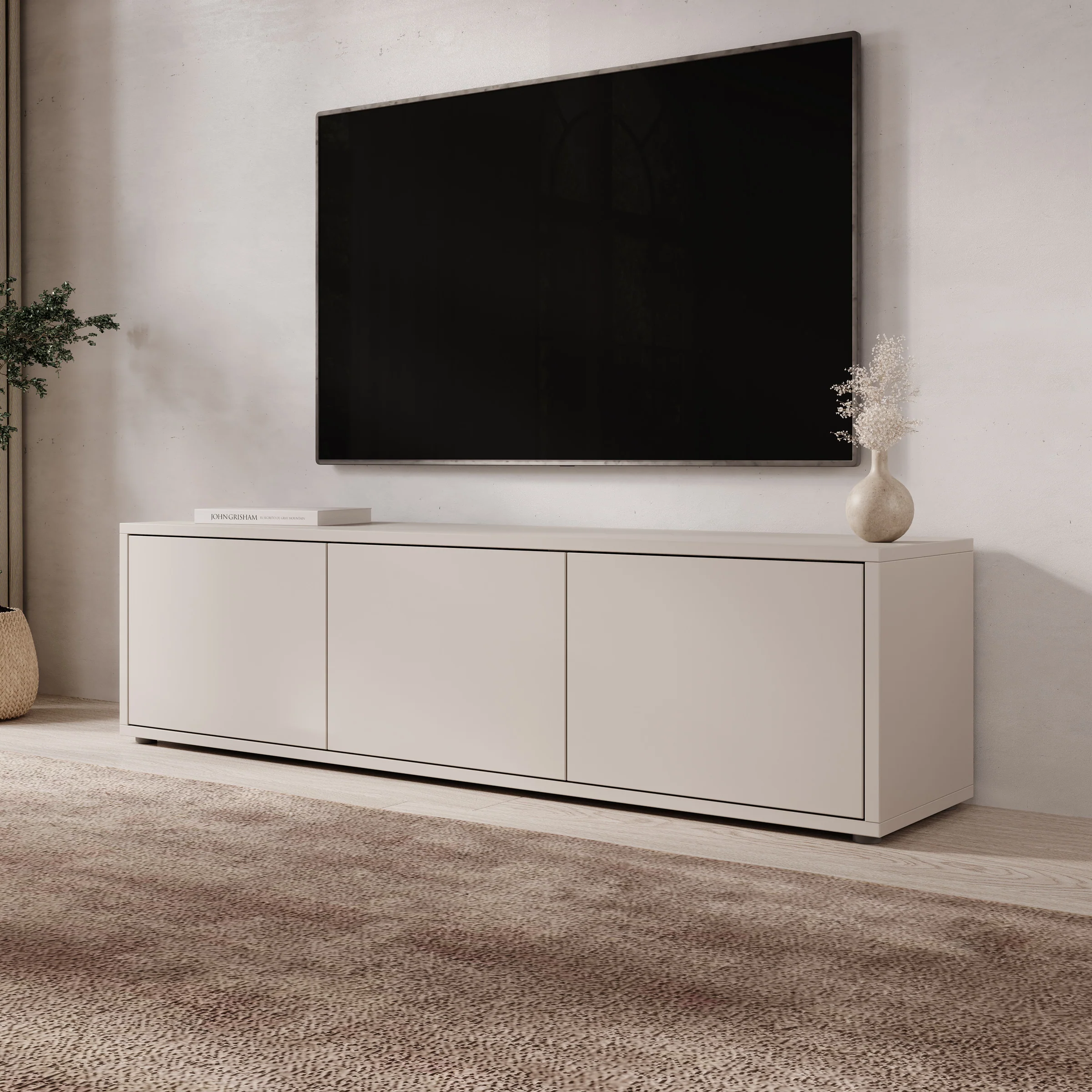 Amber - TV-Meubel - Beige - 154x35x42 cm