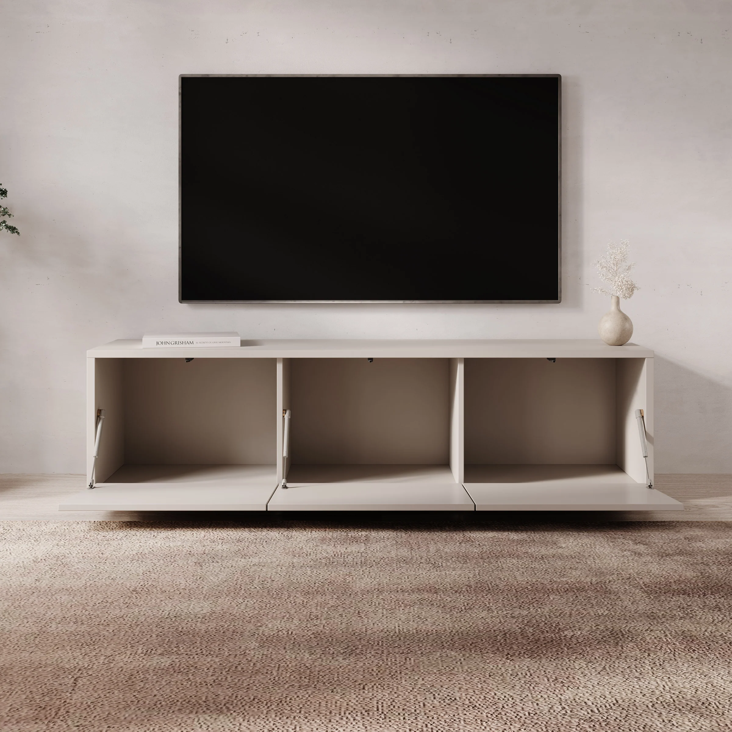 Amber - TV-Meubel - Beige - 154x35x42 cm - Image 2