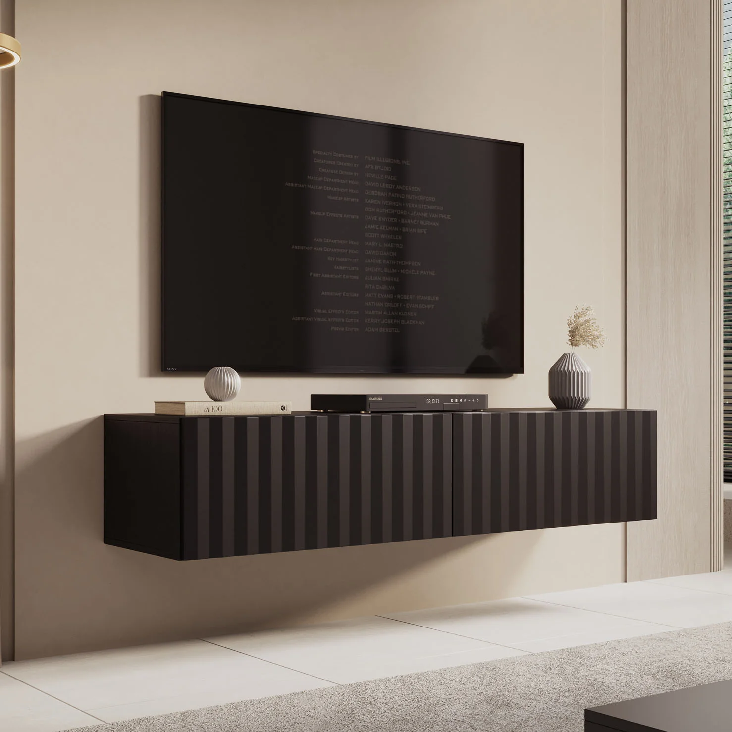 Angelina - TV-Meubel - Zwart - 154 cm