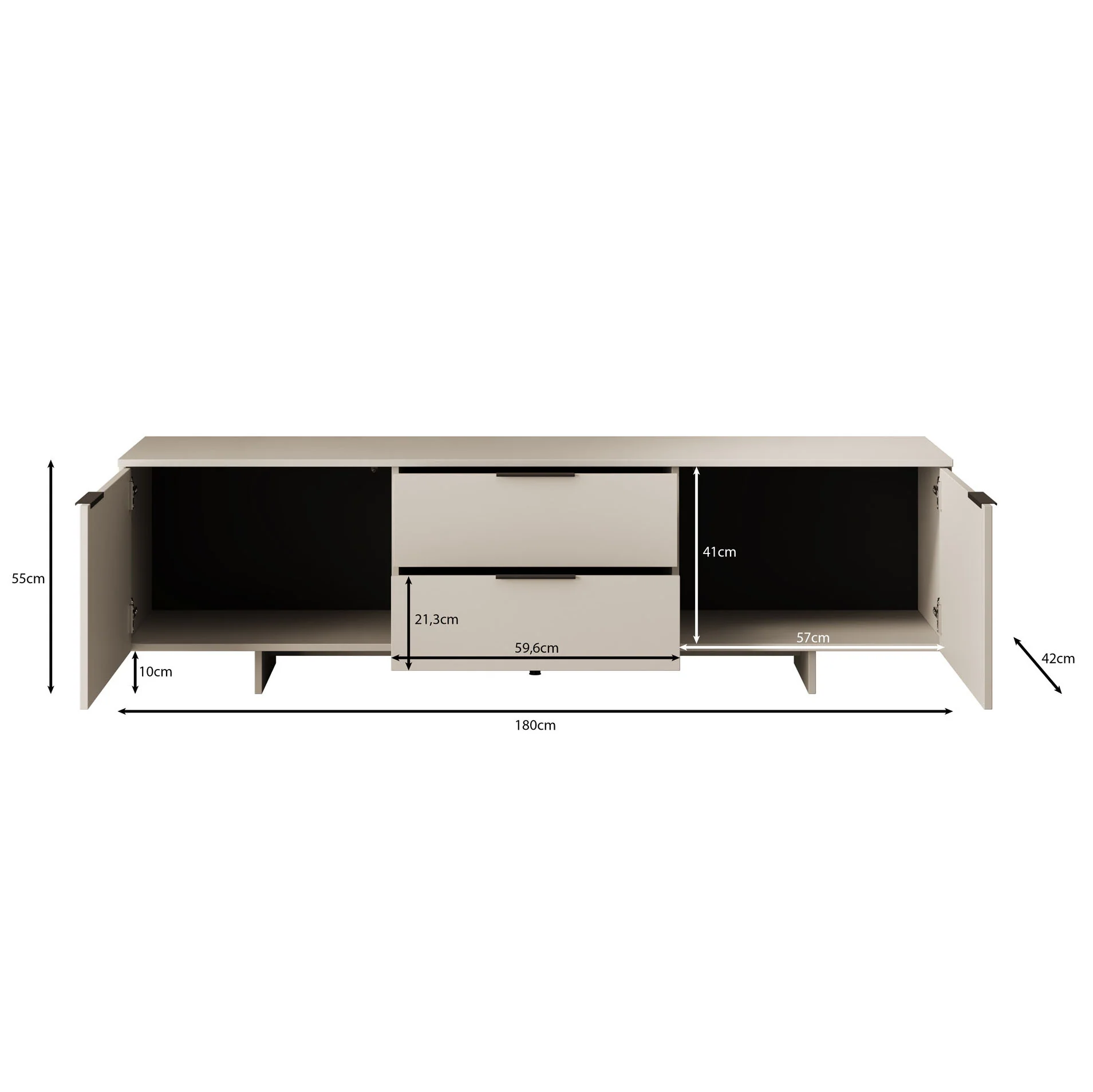 Ankara - TV-Meubel - Beige - 180 cm - Image 5
