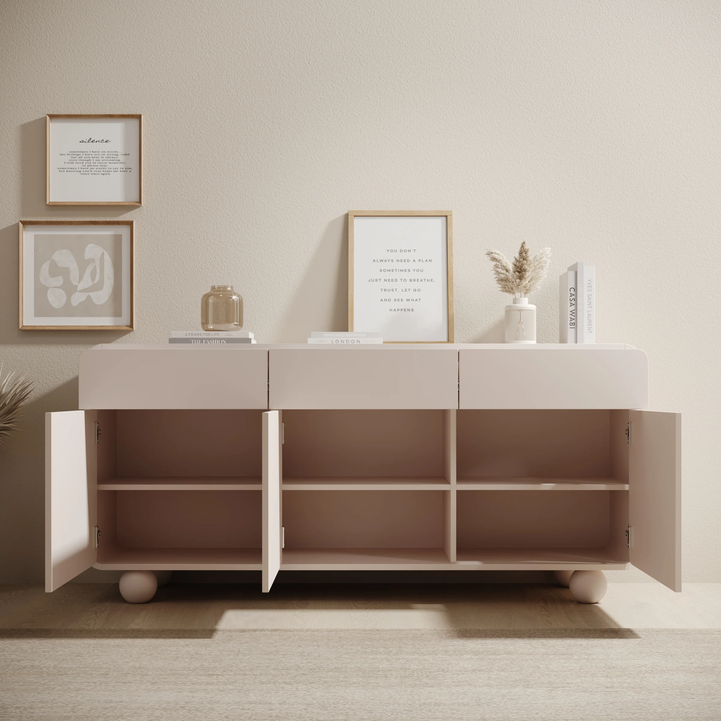 Anobo - Dressoir - Beige - 160x39x75 cm - Image 2