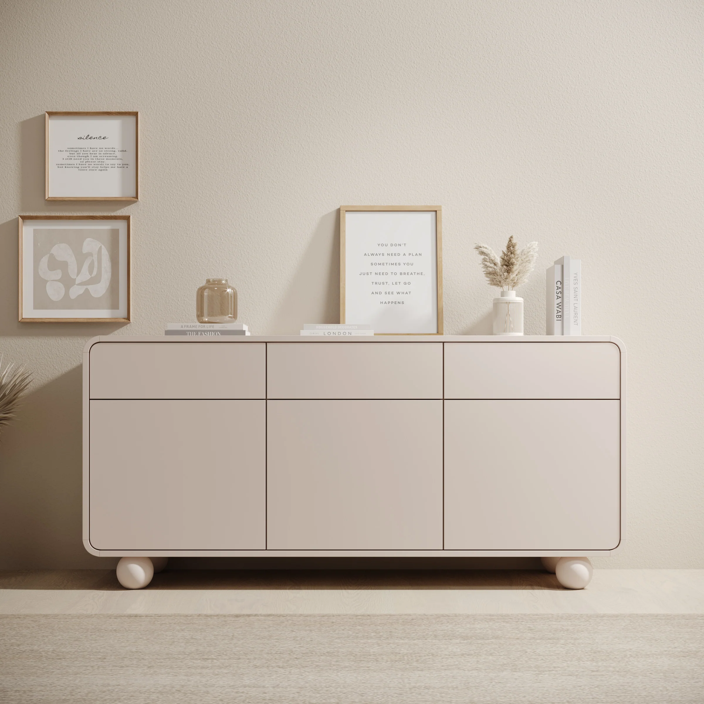 Anobo - Dressoir - Beige - 160x39x75 cm - Image 3