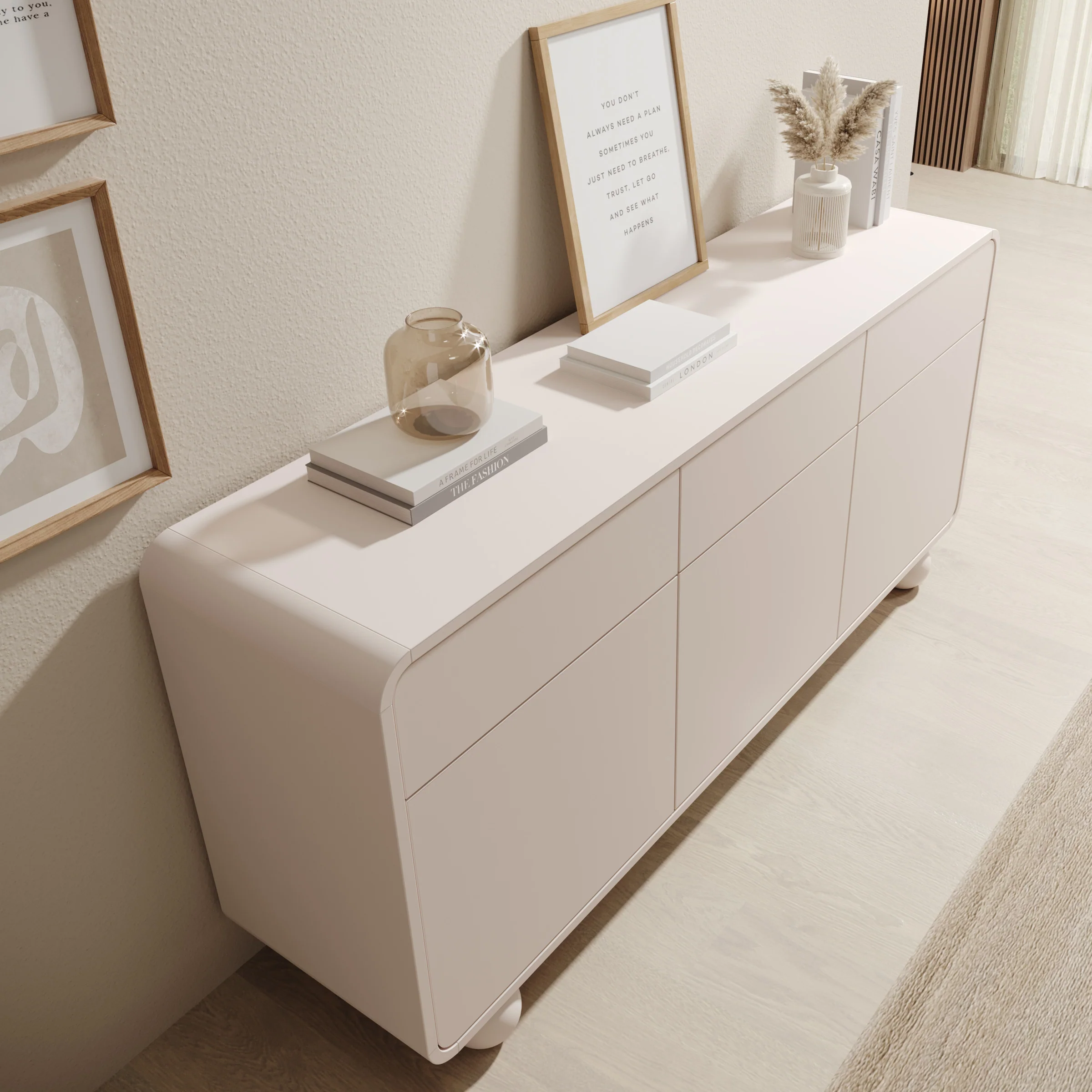 Anobo - Dressoir - Beige - 160x39x75 cm - Image 5