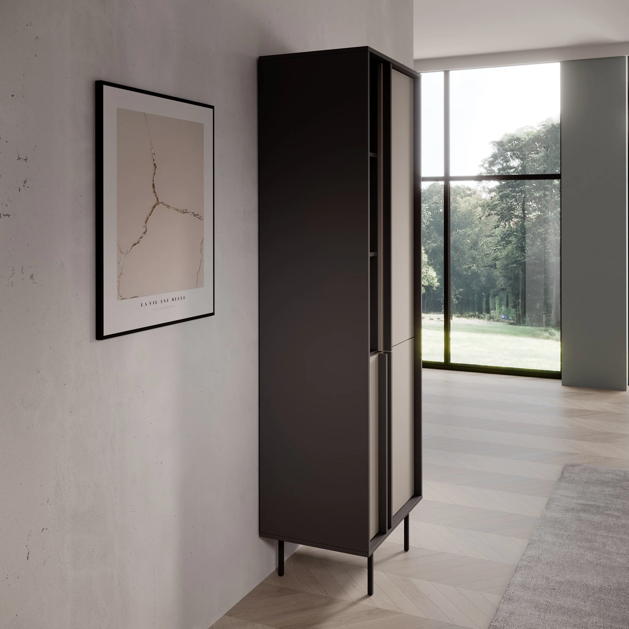 Antigo - Boekenkast - Beige/Antraciet - 63x43x195 cm - Image 4