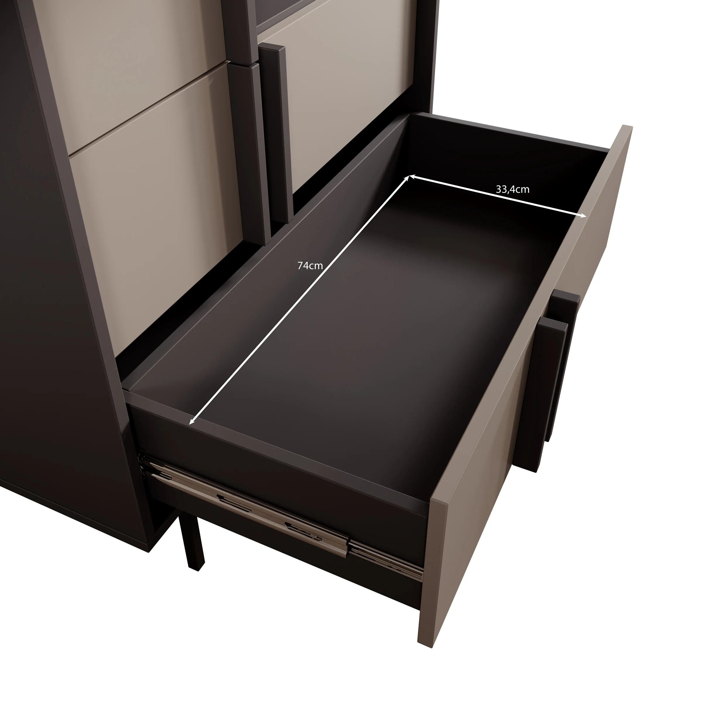 Antigo - Boekenkast - Eiken/Antraciet - 83x43x155 cm - Image 6