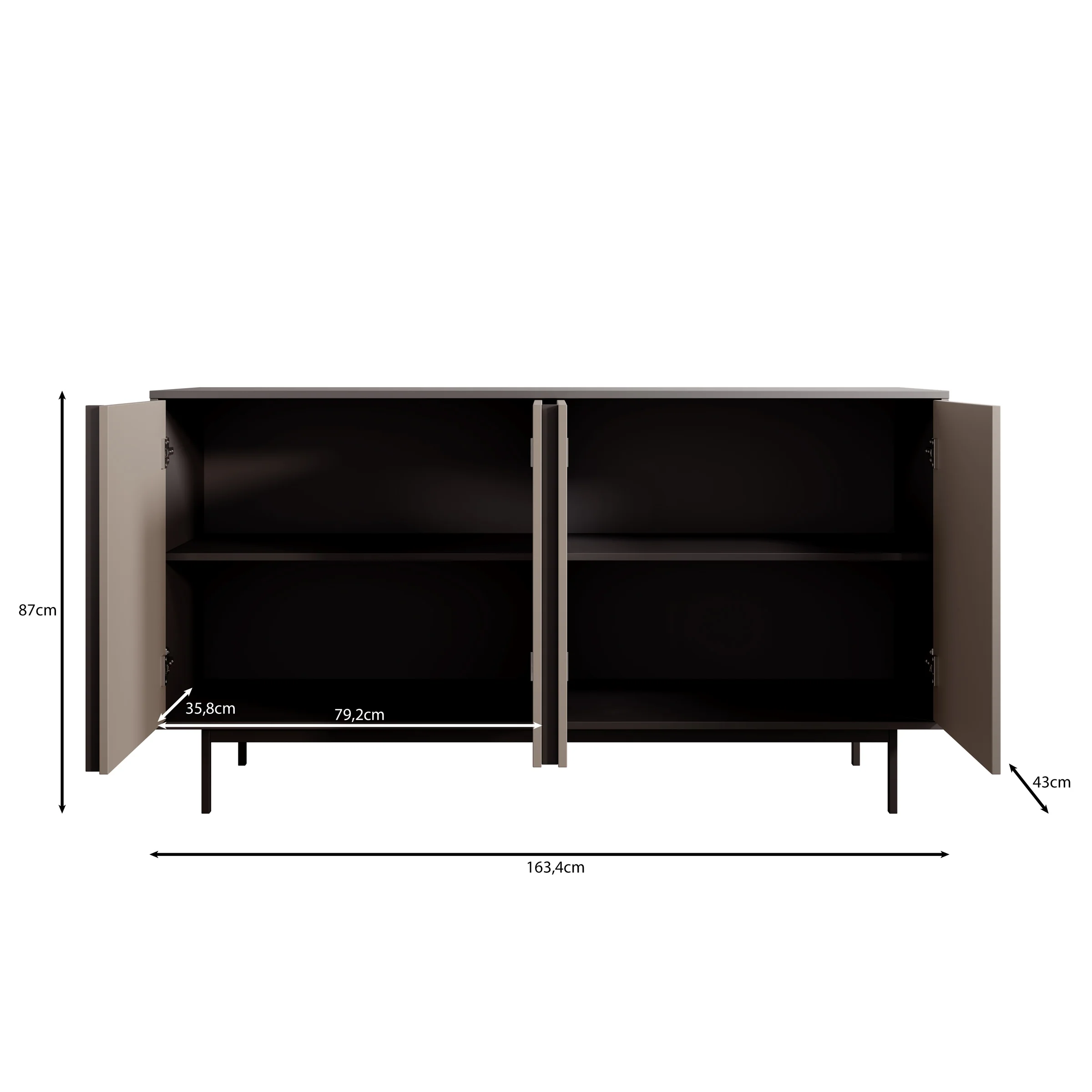 Antigo - Dressoir - Eiken/Antraciet - 163x43x87 cm - Image 6