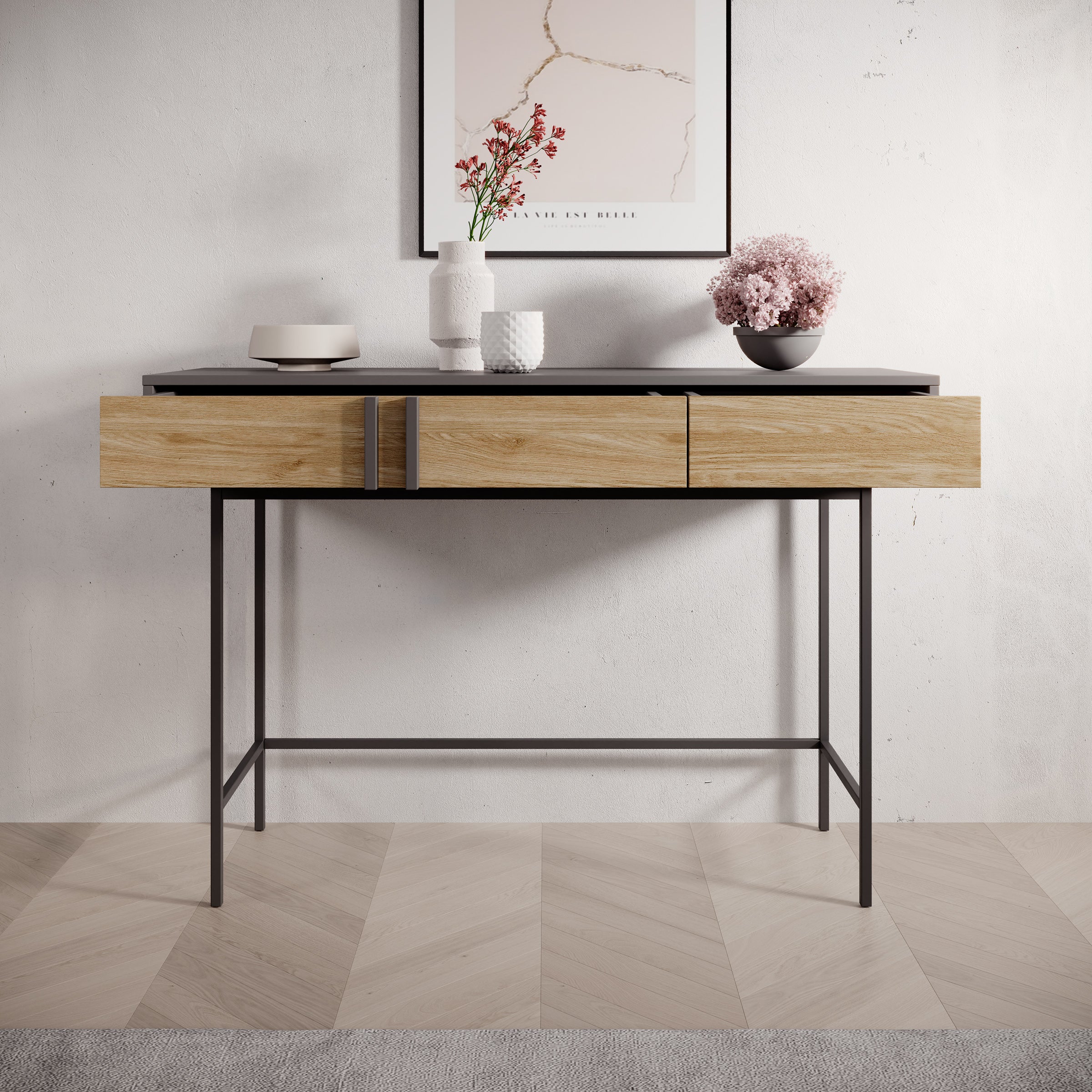 Antigo - Kaptafel - Eiken/Antraciet - 123x43x83 cm - Image 2