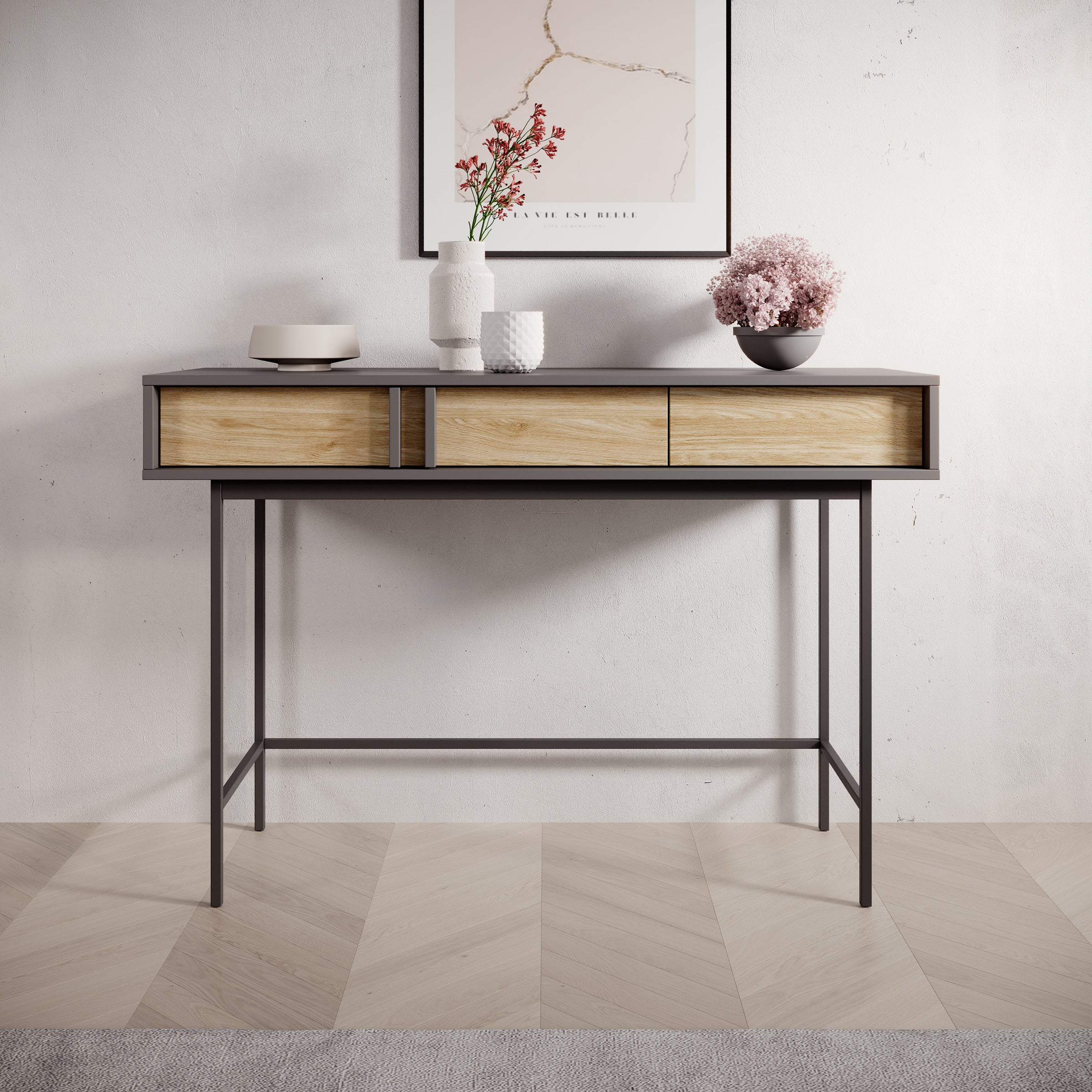 Antigo - Kaptafel - Eiken/Antraciet - 123x43x83 cm - Image 3