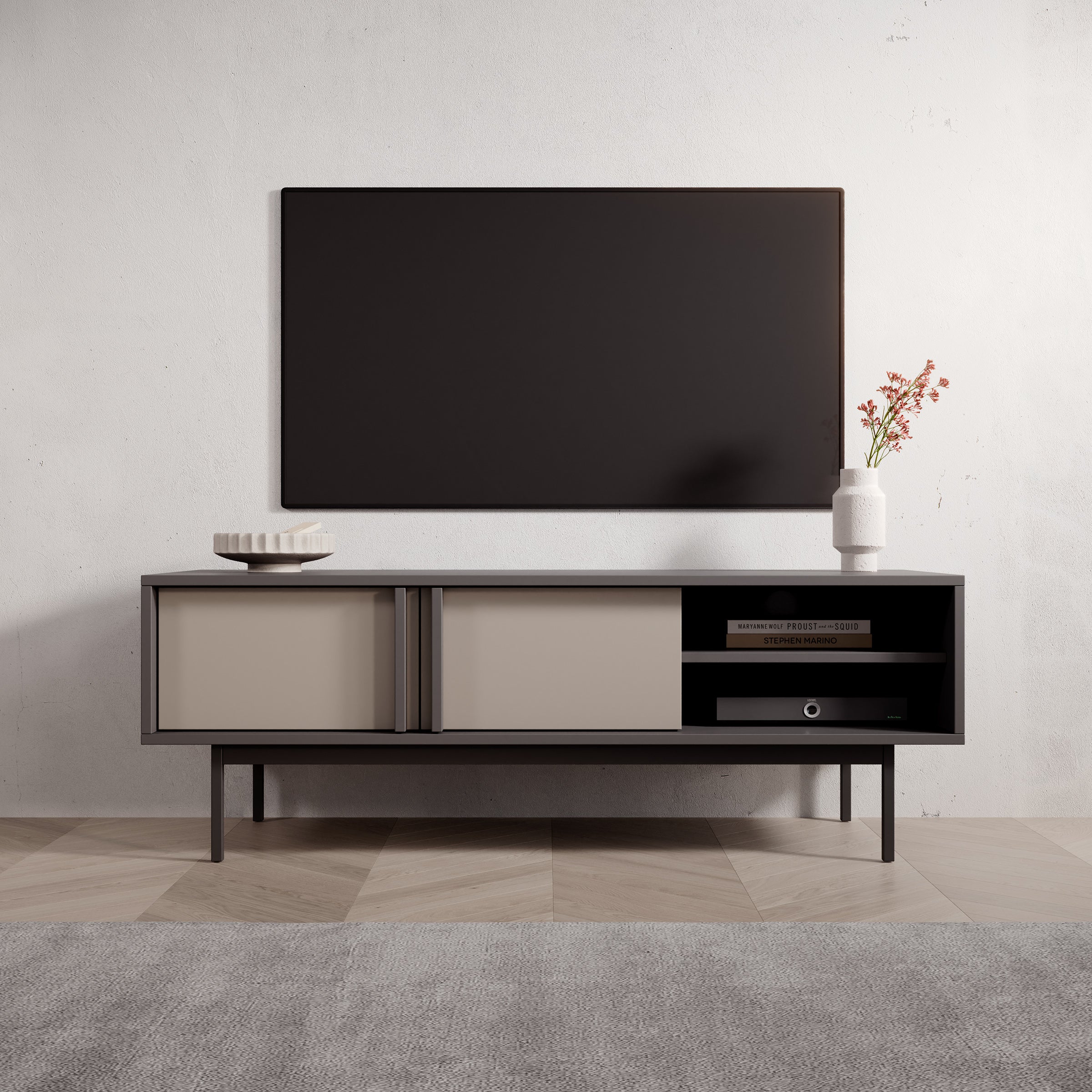 Antigo - TV-Meubel - Beige/Antraciet - 123x43x43 cm - Image 3