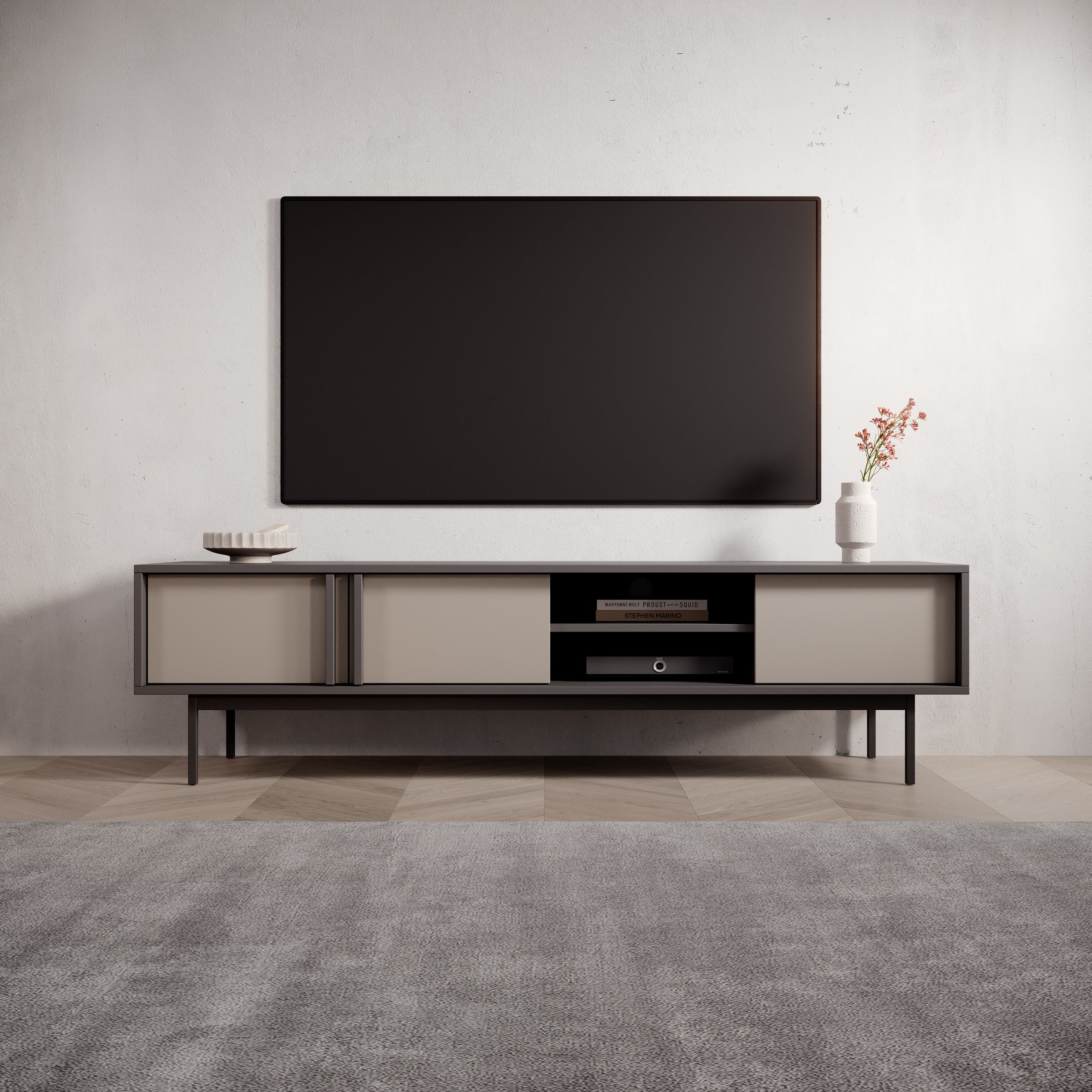 Antigo - TV-Meubel - Beige/Antraciet - 163x43x43 cm - Image 3