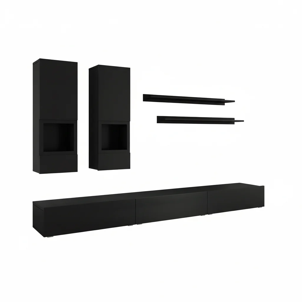 Antrix - Wandmeubel - Zwart - 270x41x26 cm - Image 6