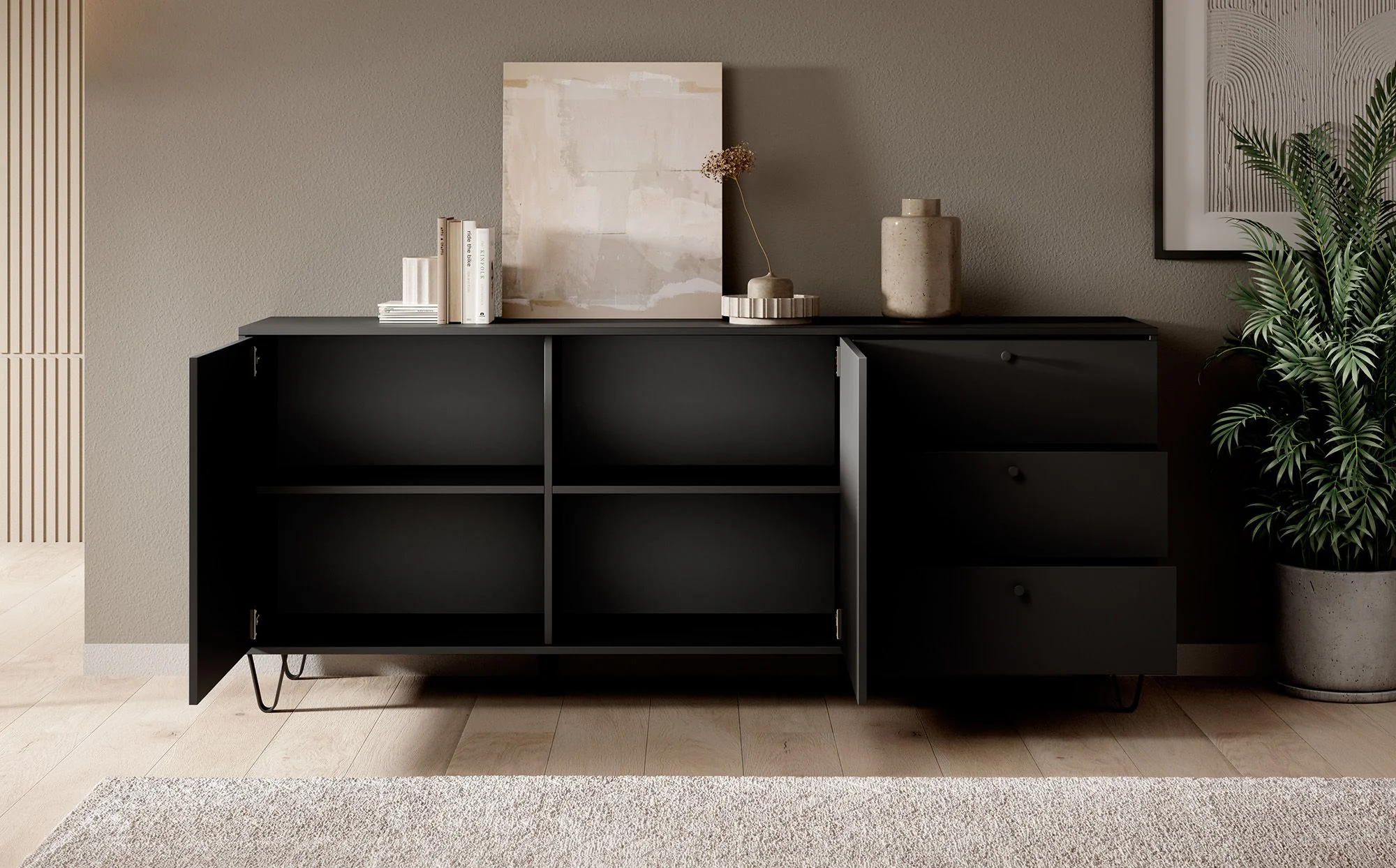 Apula - Dressoir - Antraciet - 184x40x75 cm - Image 3