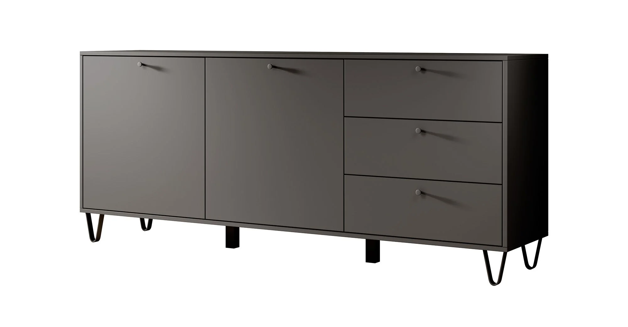 Apula - Dressoir - Antraciet - 184x40x75 cm - Image 6