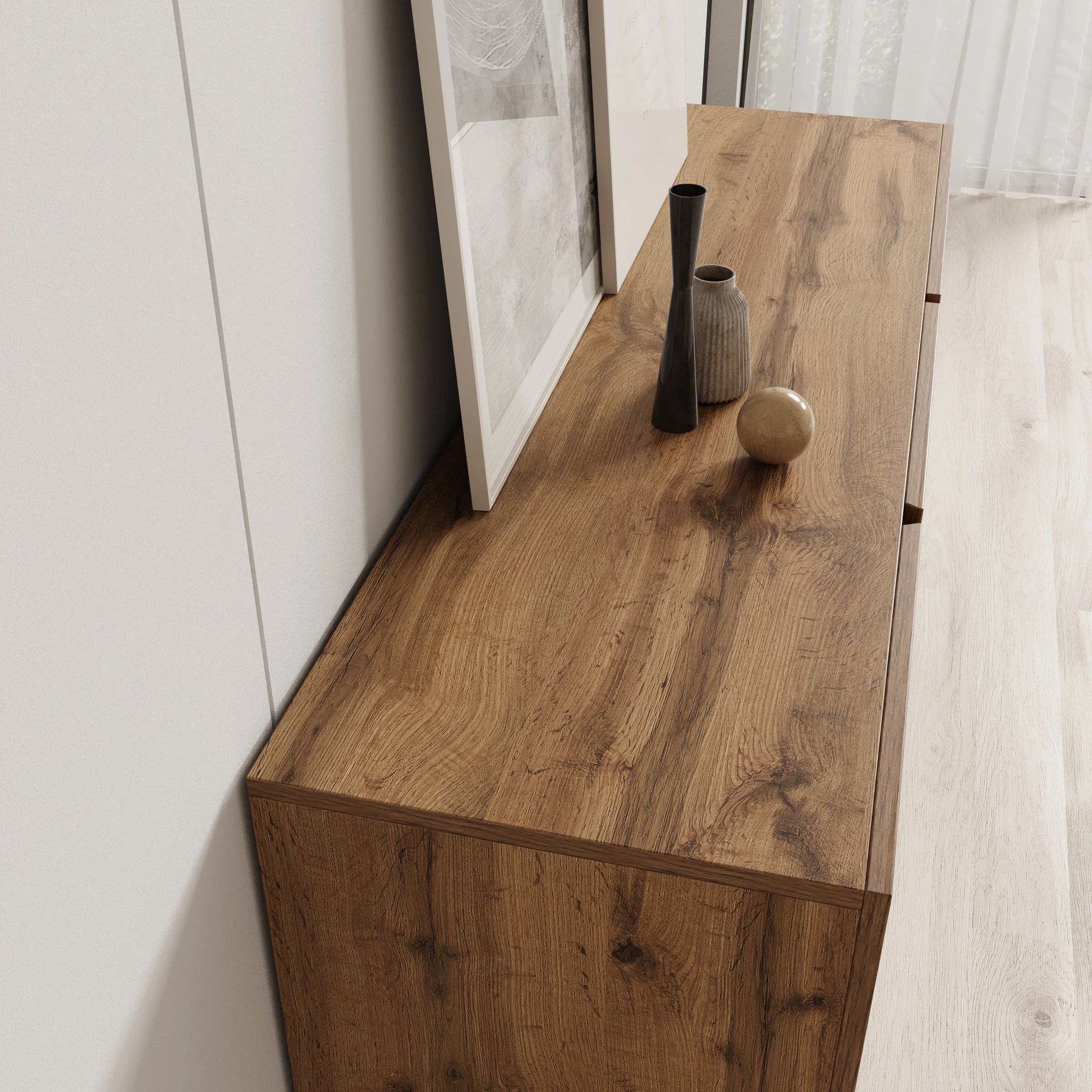 Aroji - Dressoir - Eikenpatroon - 138x40x78 cm - Image 5