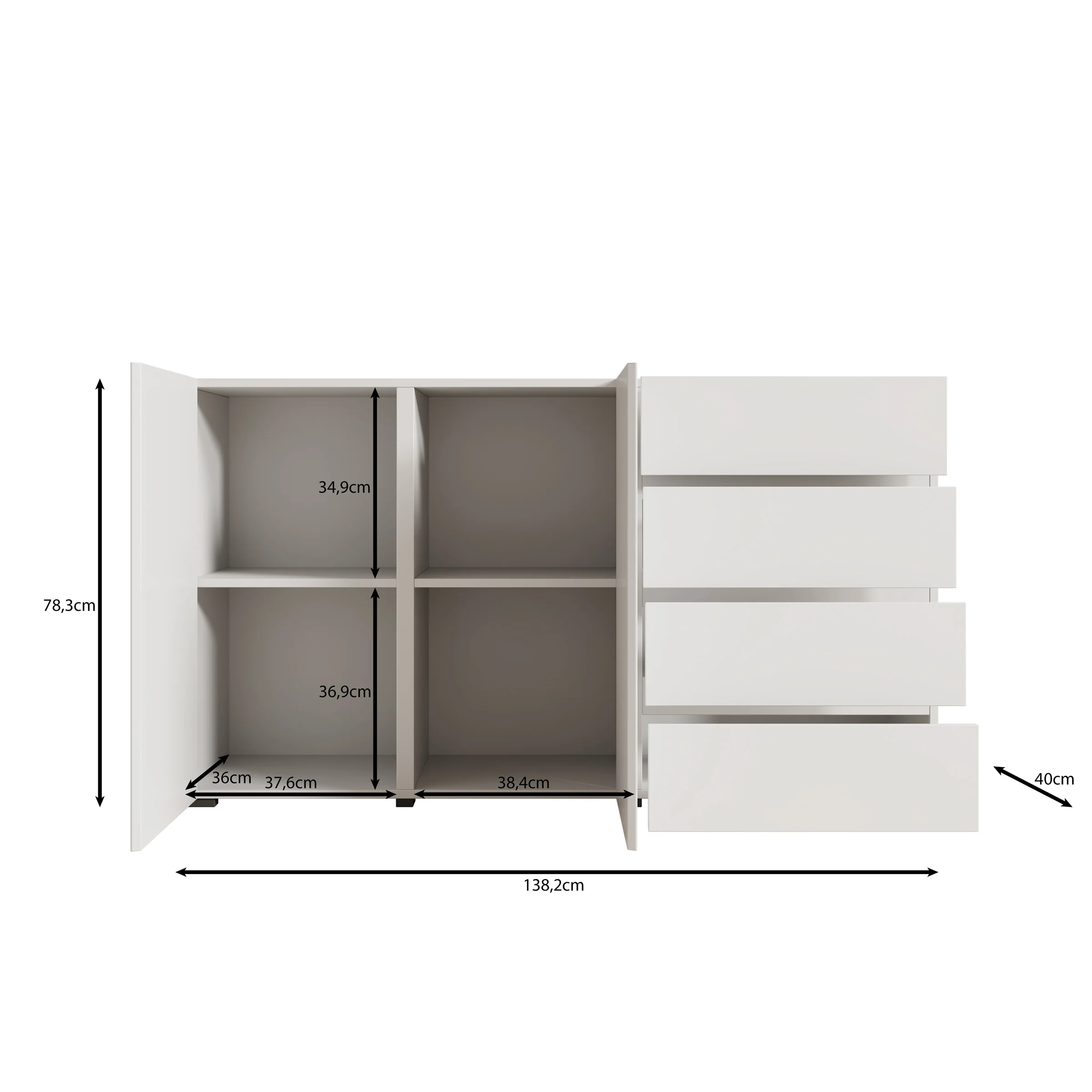 Aroji - Dressoir - Eikenpatroon - 138x40x78 cm - Image 6
