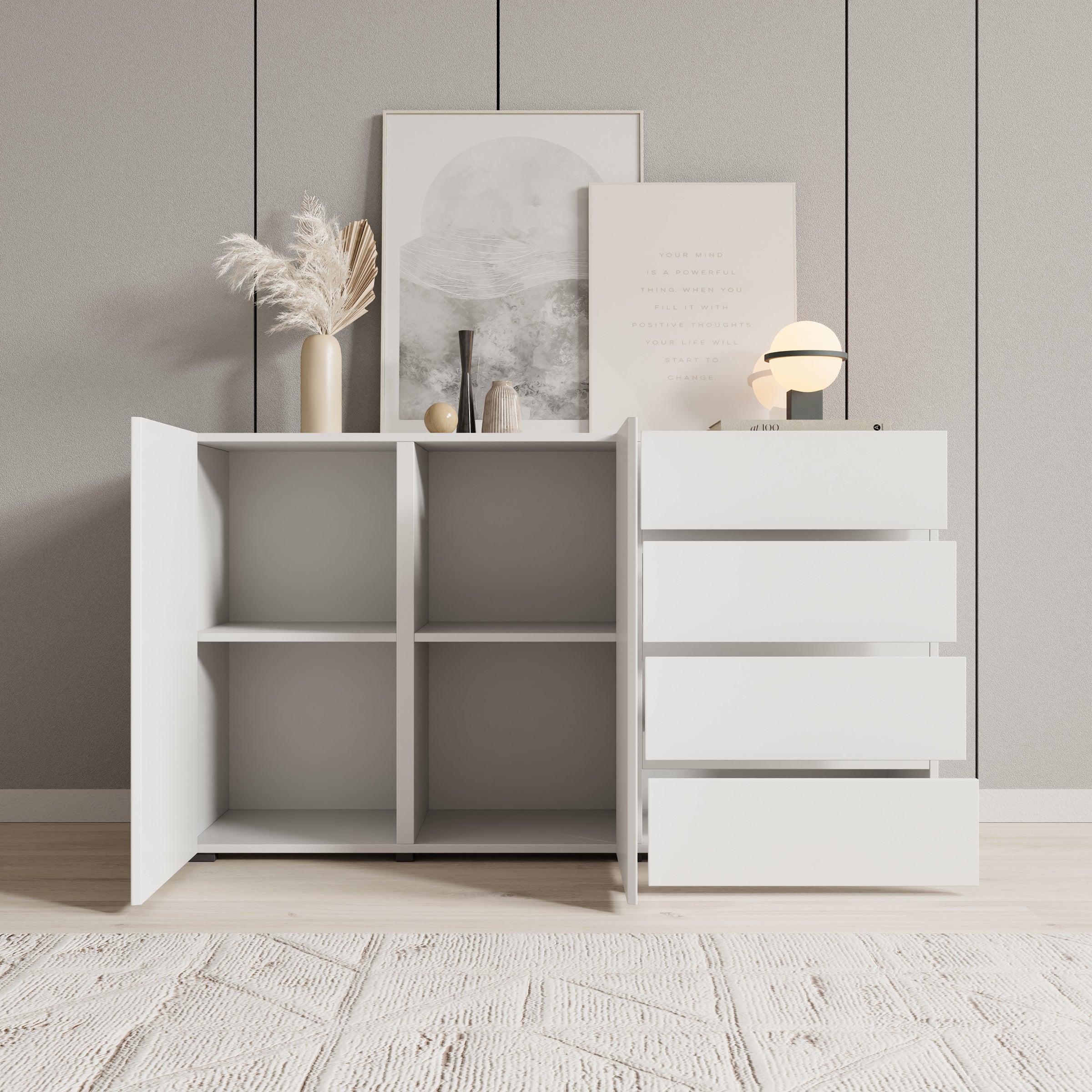 Aroji - Dressoir - Wit - 138x40x78 cm - Image 2