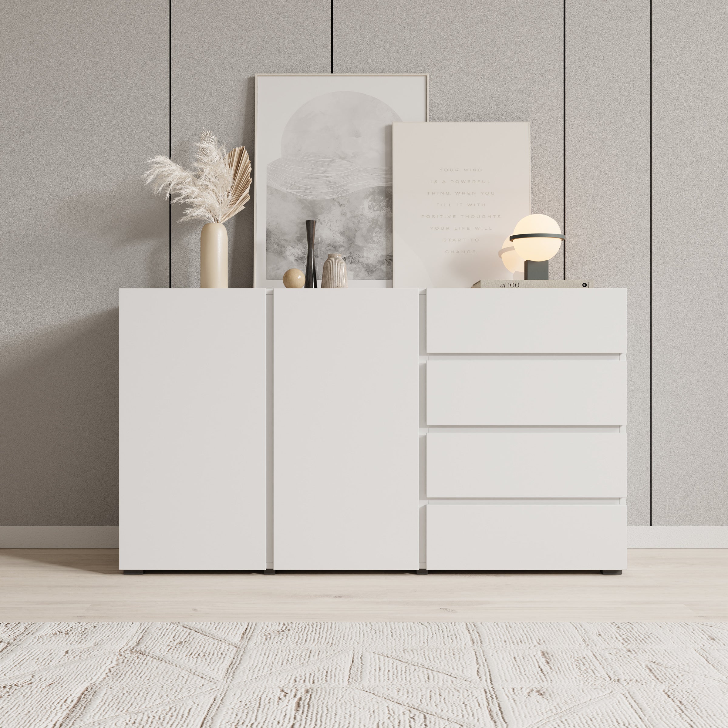 Aroji - Dressoir - Wit - 138x40x78 cm - Image 3