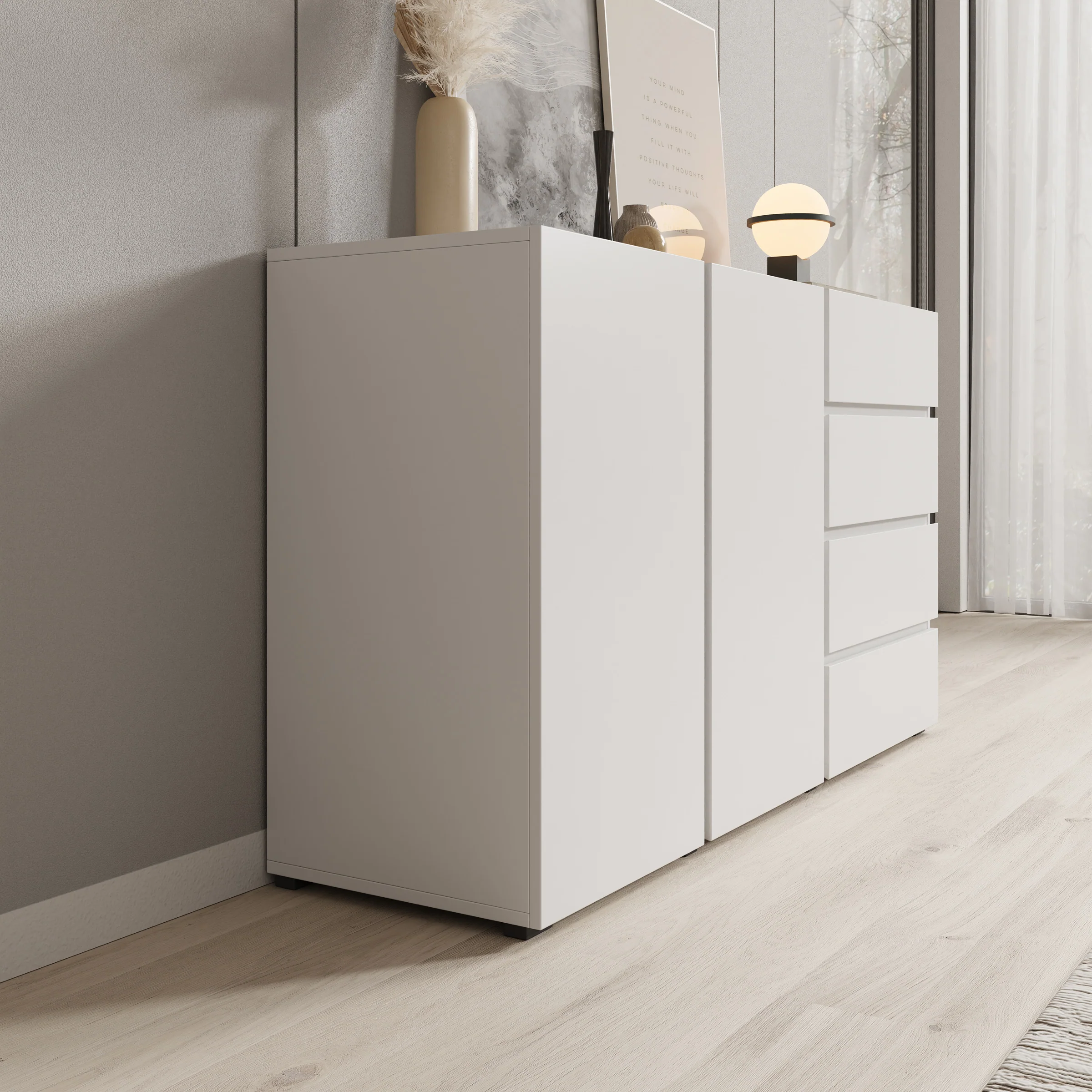 Aroji - Dressoir - Wit - 138x40x78 cm - Image 4