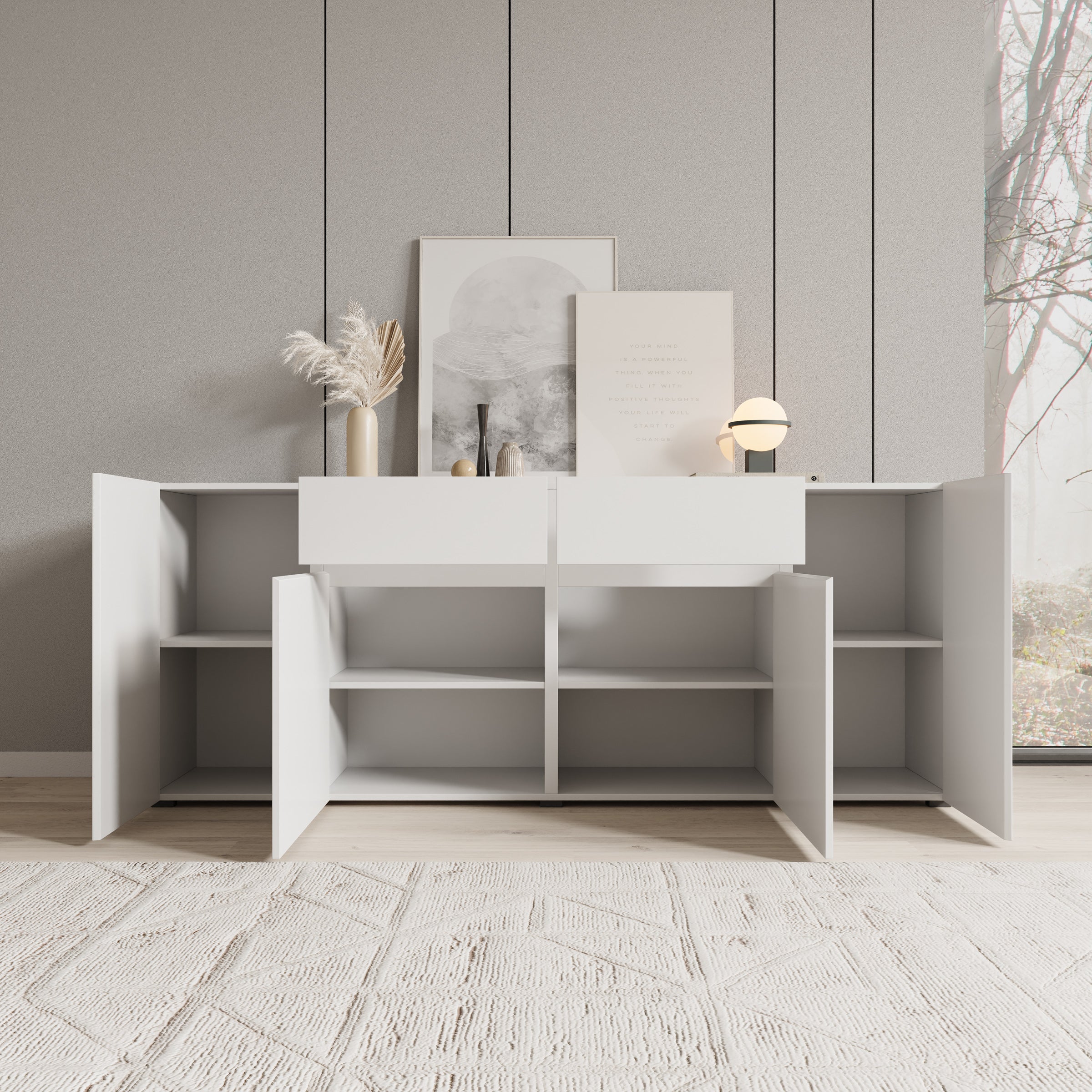 Aroji - Dressoir - Wit - 195x40x78 cm - Image 2