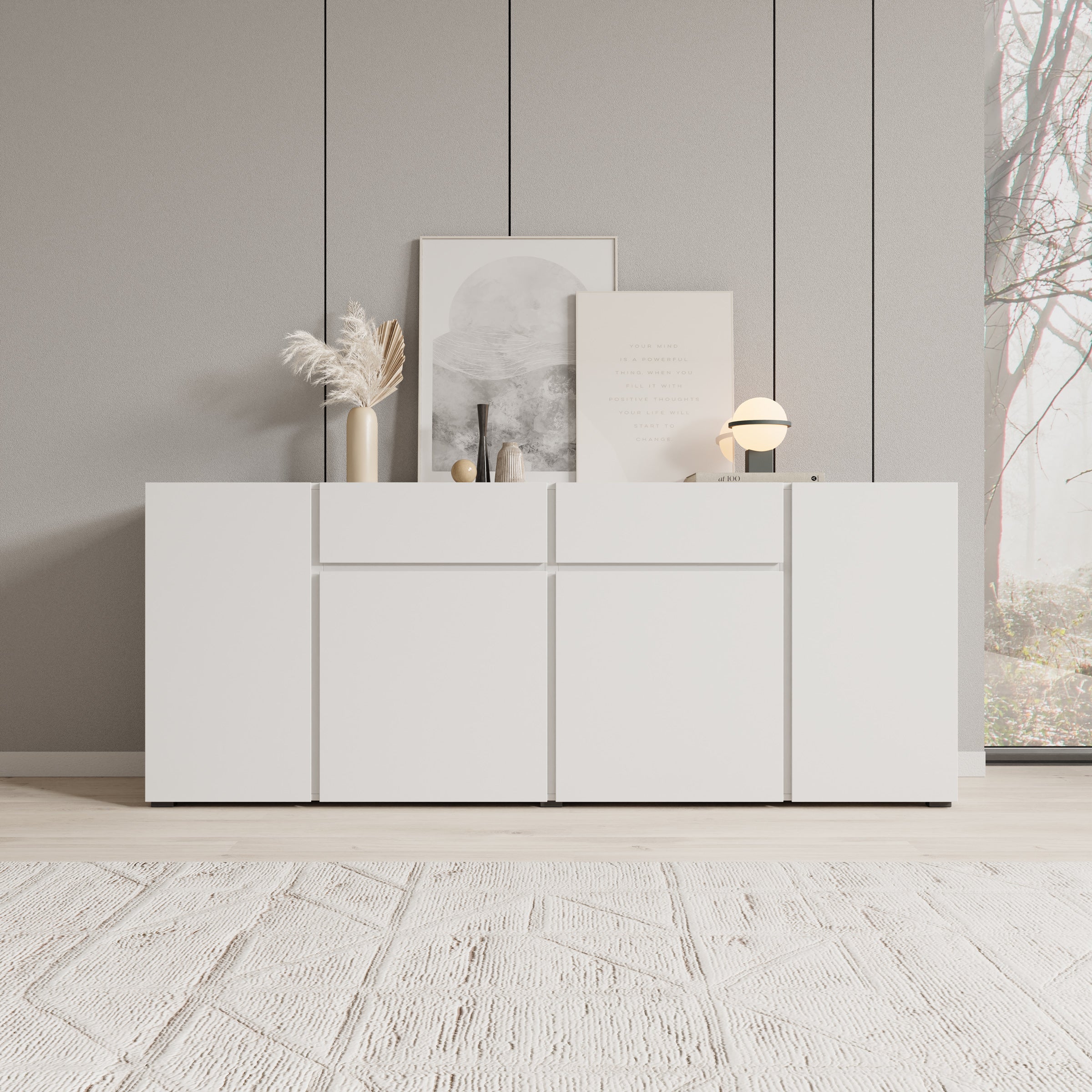 Aroji - Dressoir - Wit - 195x40x78 cm - Image 3