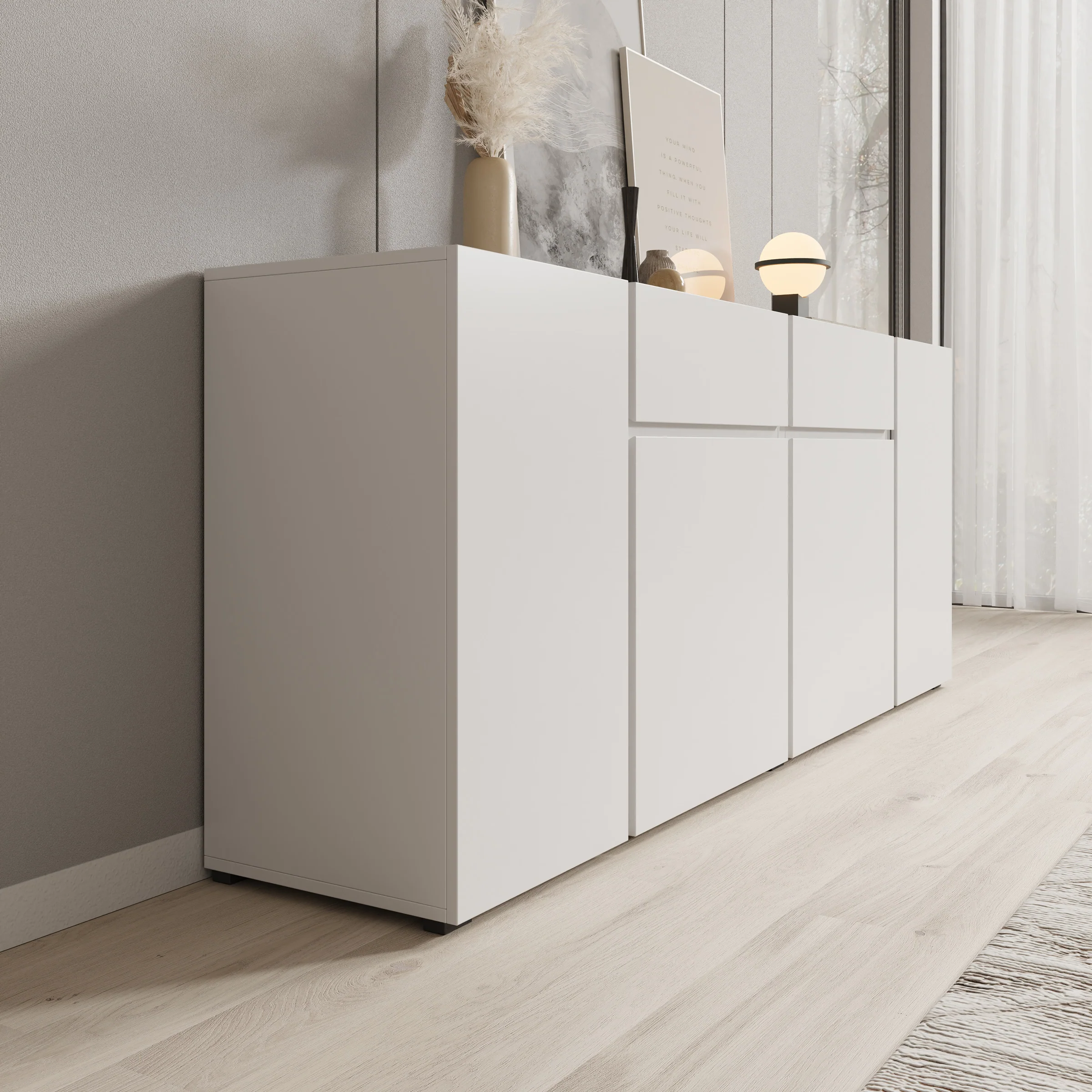 Aroji - Dressoir - Wit - 195x40x78 cm - Image 4