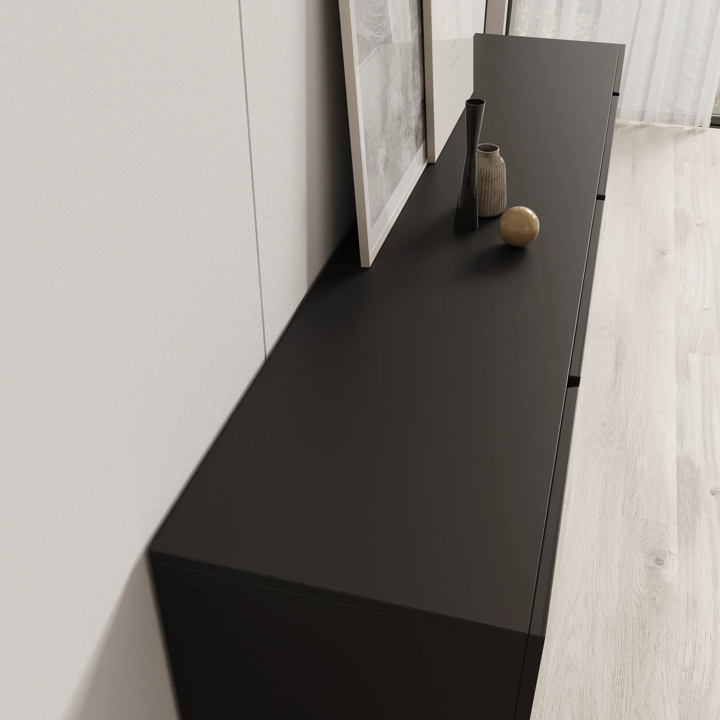 Aroji - Dressoir - Zwart - 195x40x78 cm - Image 5