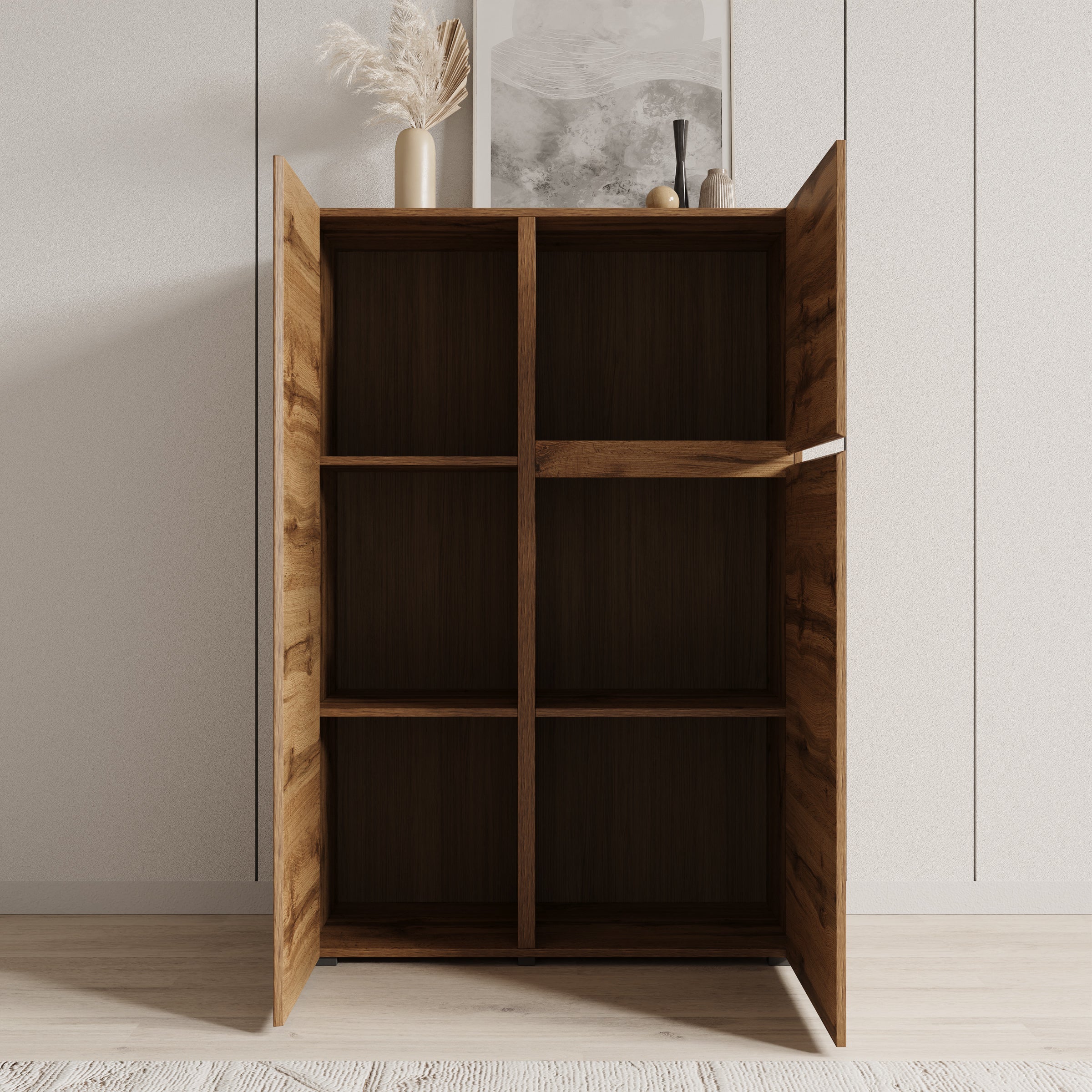 Aroji - Vitrinekast - Eikenpatroon - 92x40x139 cm - Image 2