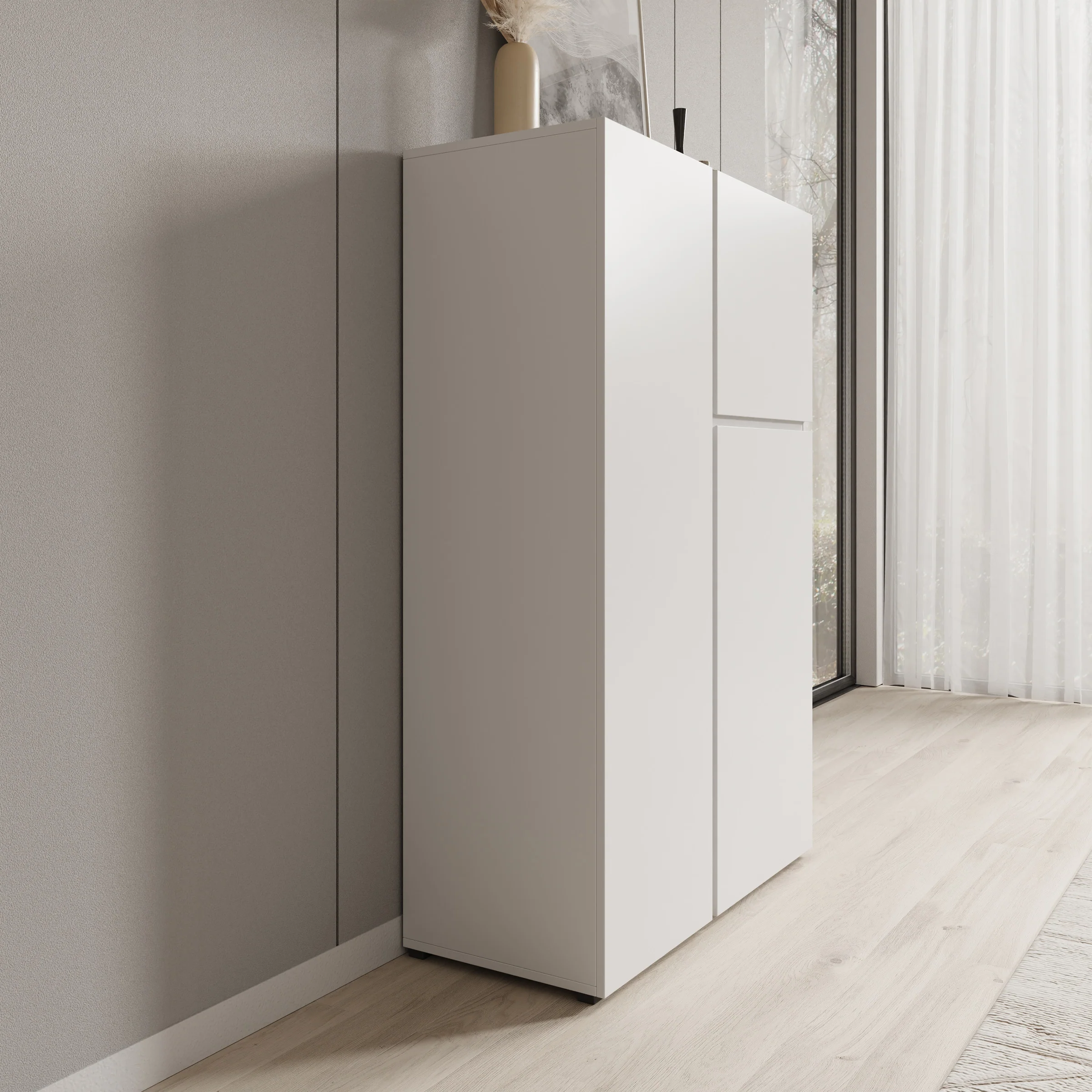 Aroji - Vitrinekast - Wit - 92x40x139 cm - Image 4