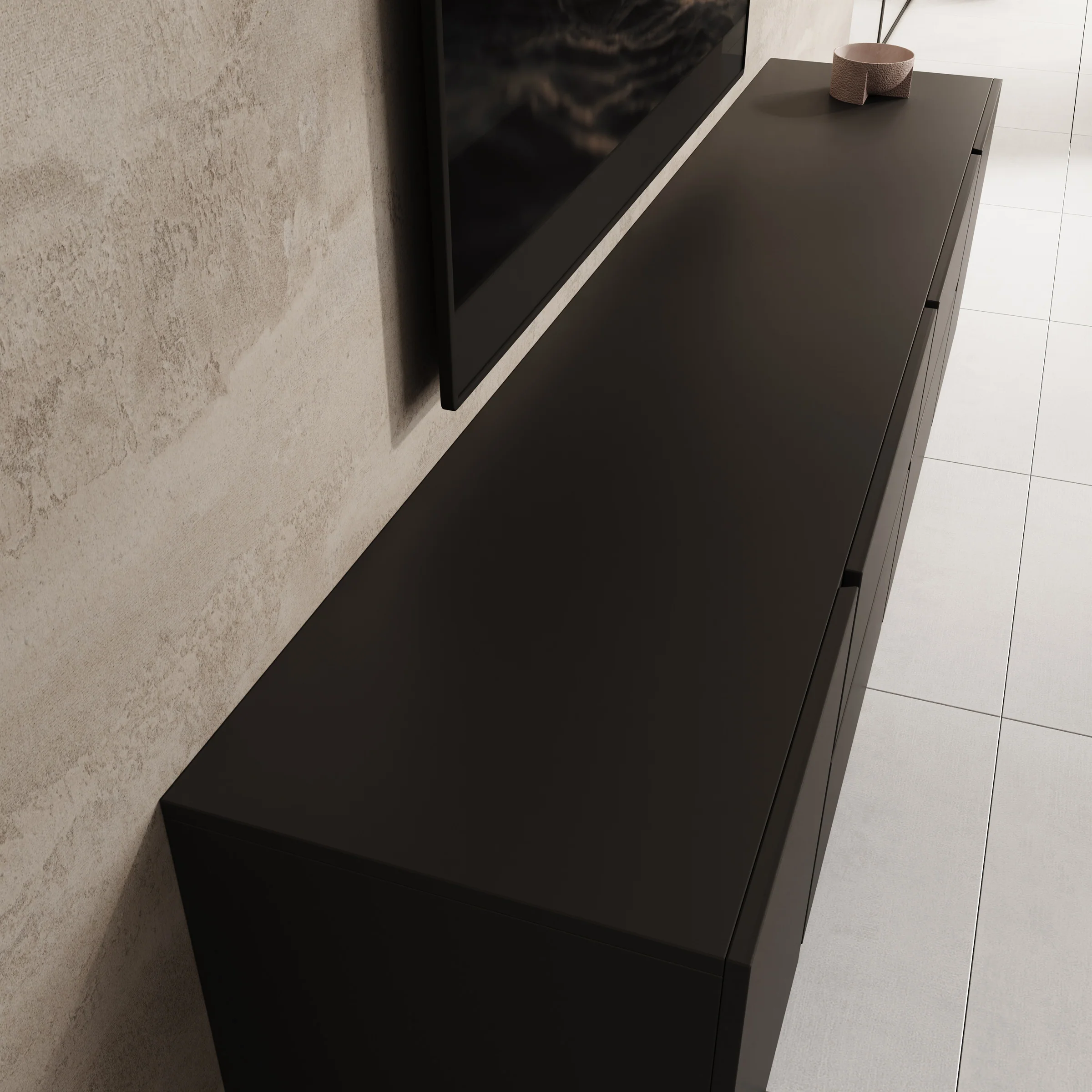 Aroji - TV-Meubel - Zwart - 195x40x48 cm - Image 5