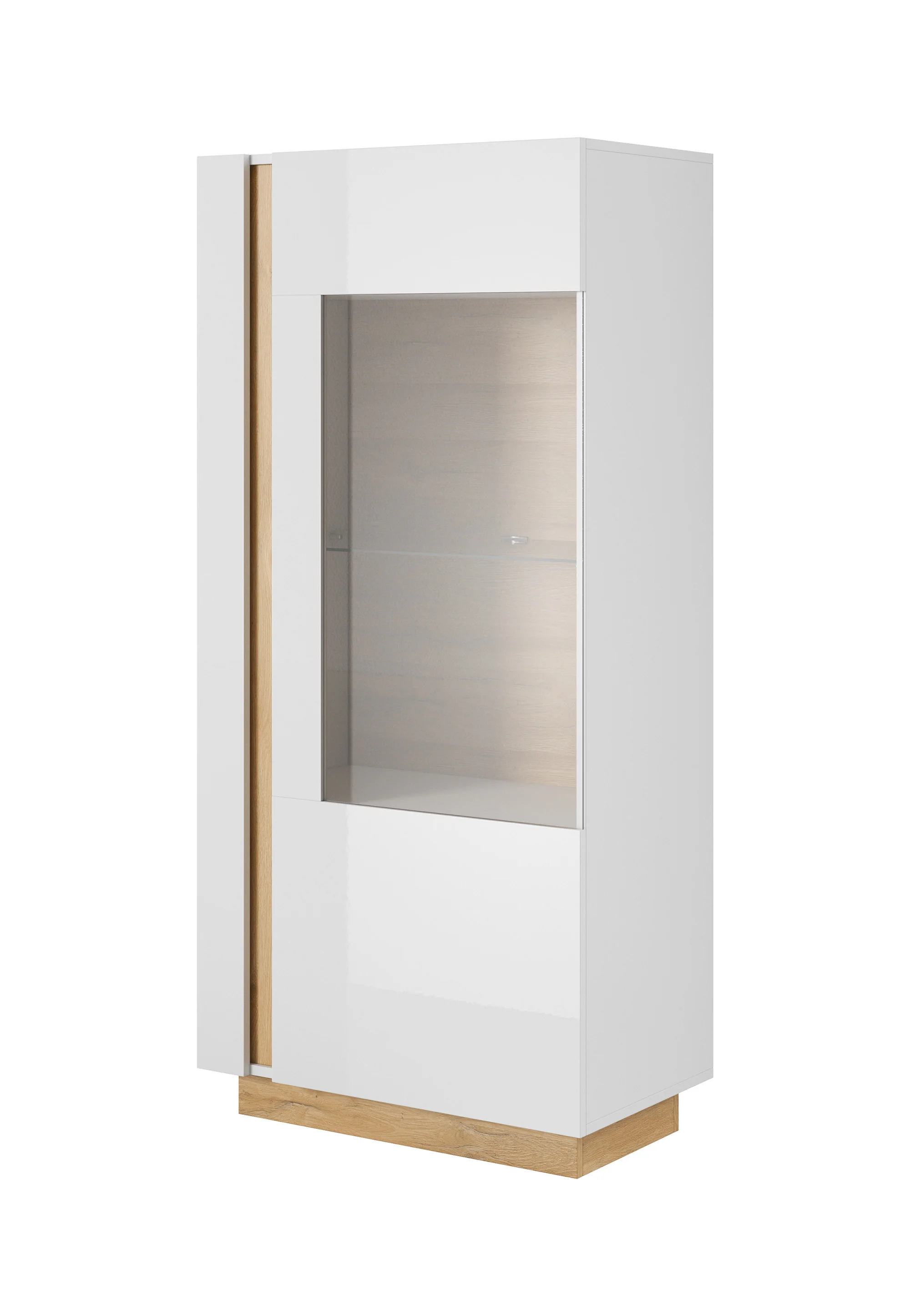 Ashley - Vitrinekast - Wit/eiken - 72x40x154 cm - Image 5