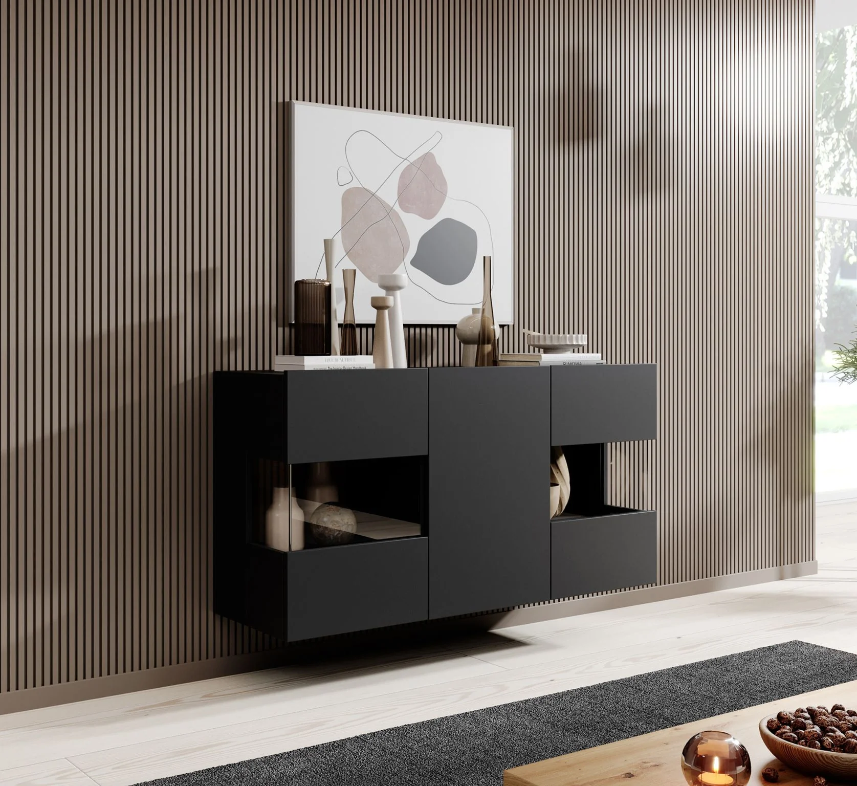 Asilento - Dressoir - Zwart - 120x35x60 cm - Image 2